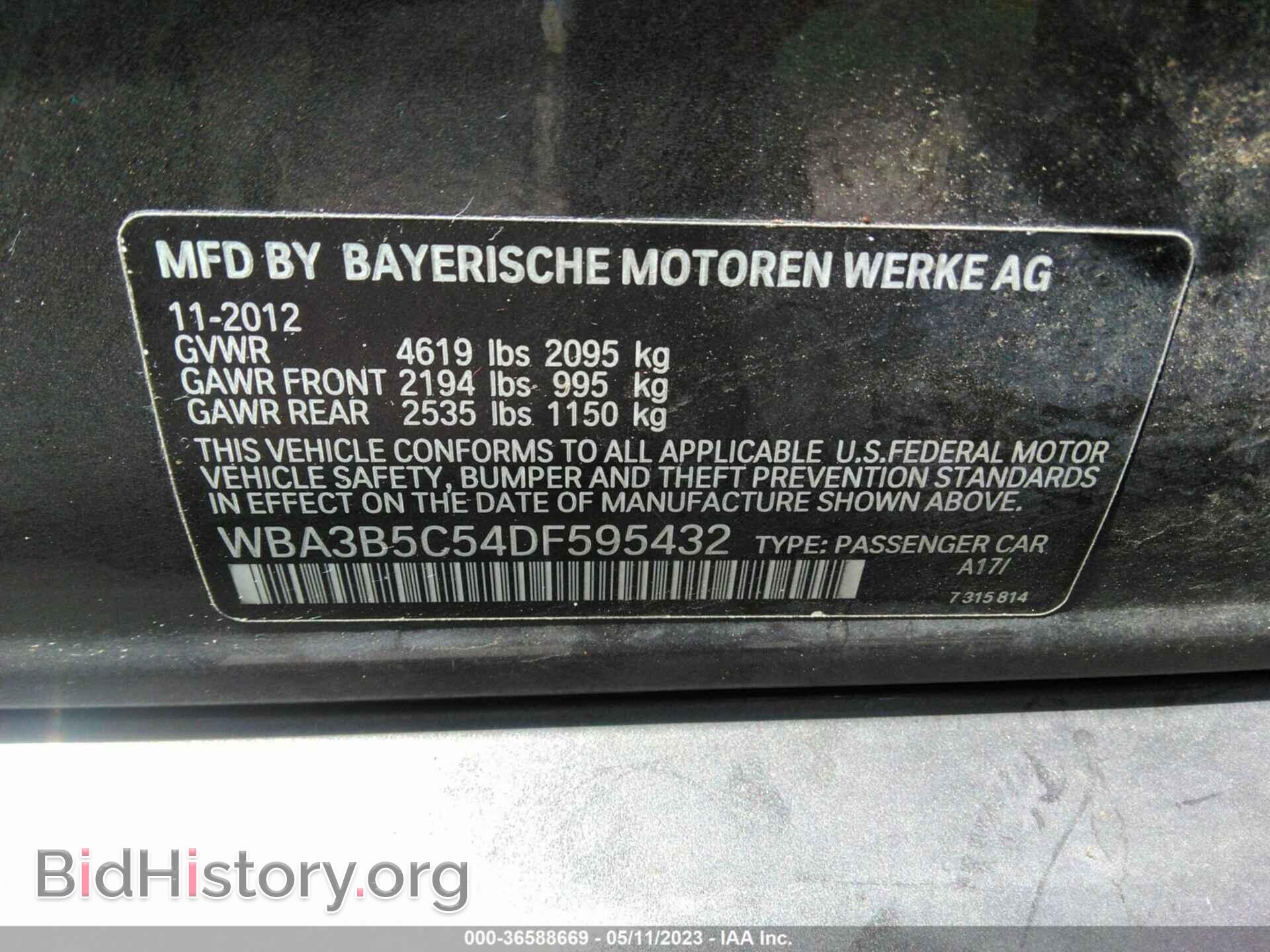 2013 BMW 328I - VIN: WBA3B5C54DF595432 - Фото 9