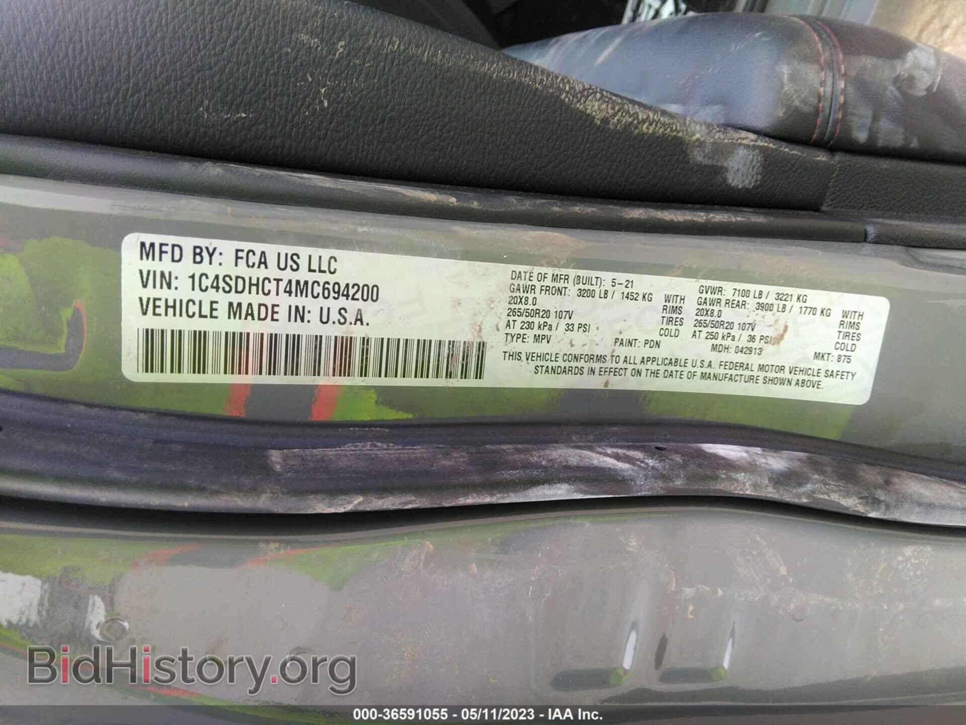2021 DODGE DURANGO - VIN: 1C4SDHCT4MC694200 - Фото 9