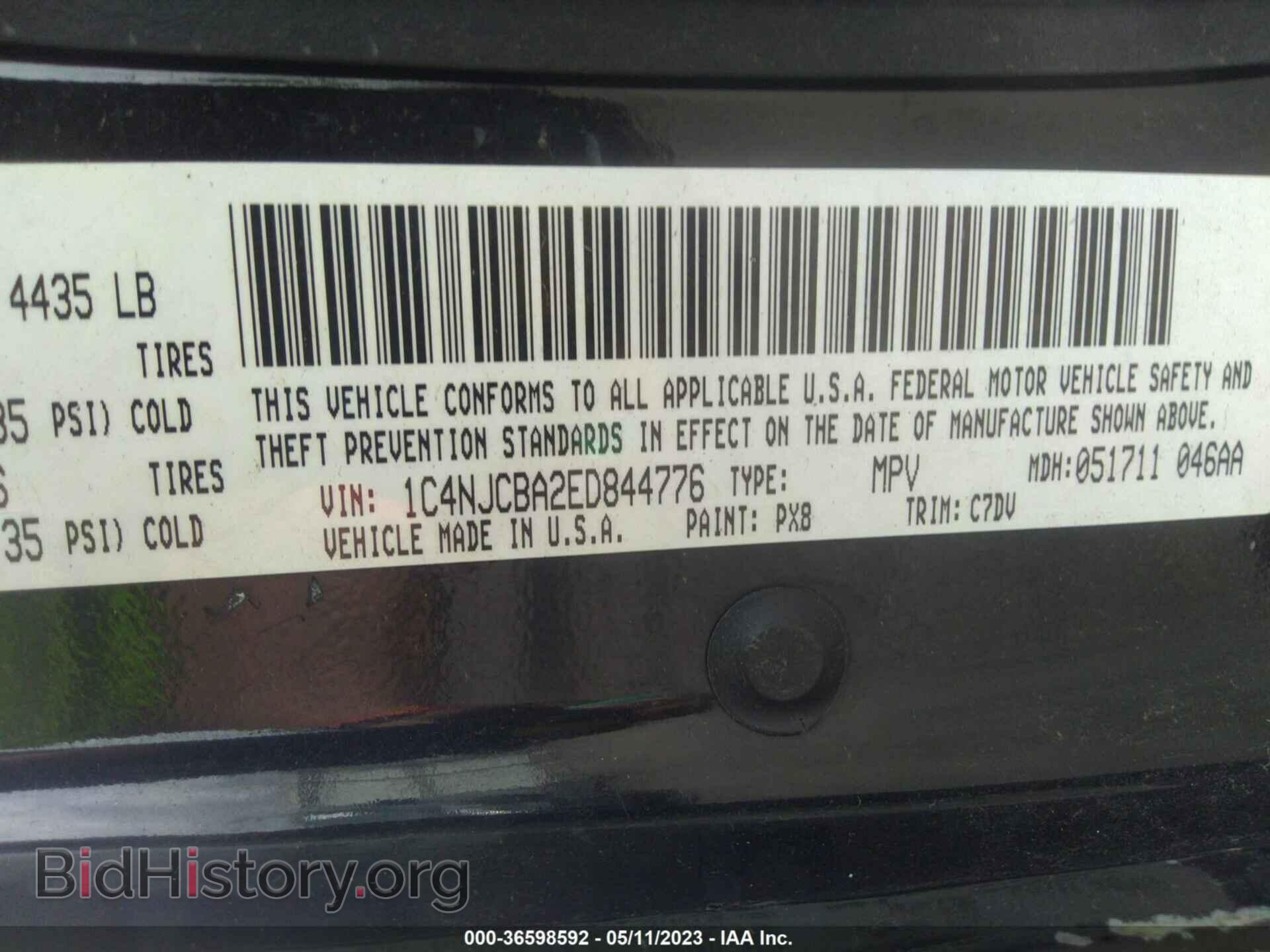 2014 JEEP COMPASS - VIN: 1C4NJCBA2ED844776 - Фото 9