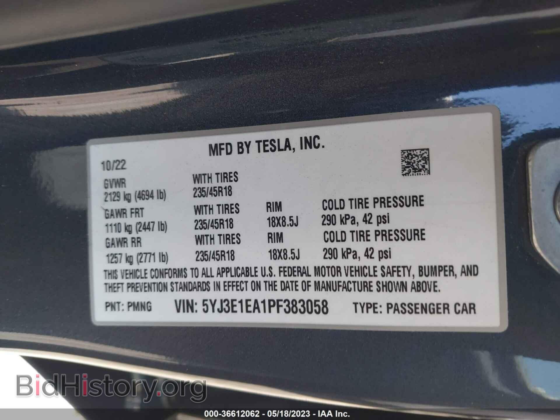 2023 TESLA MODEL 3 - VIN: 5YJ3E1EA1PF383058 - Photo 9