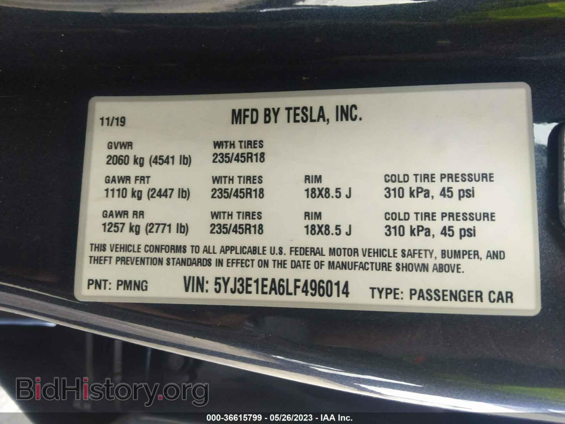 2020 TESLA MODEL 3 - VIN: 5YJ3E1EA6LF496014 - Photo 9