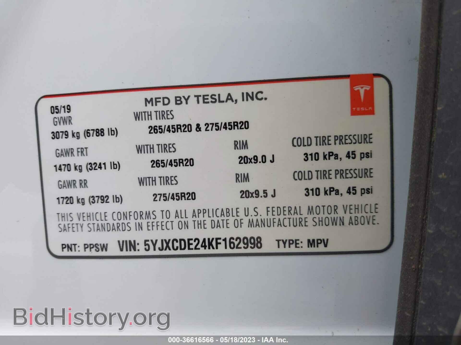 2019 TESLA MODEL X - VIN: 5YJXCDE24KF162998 - Photo 9