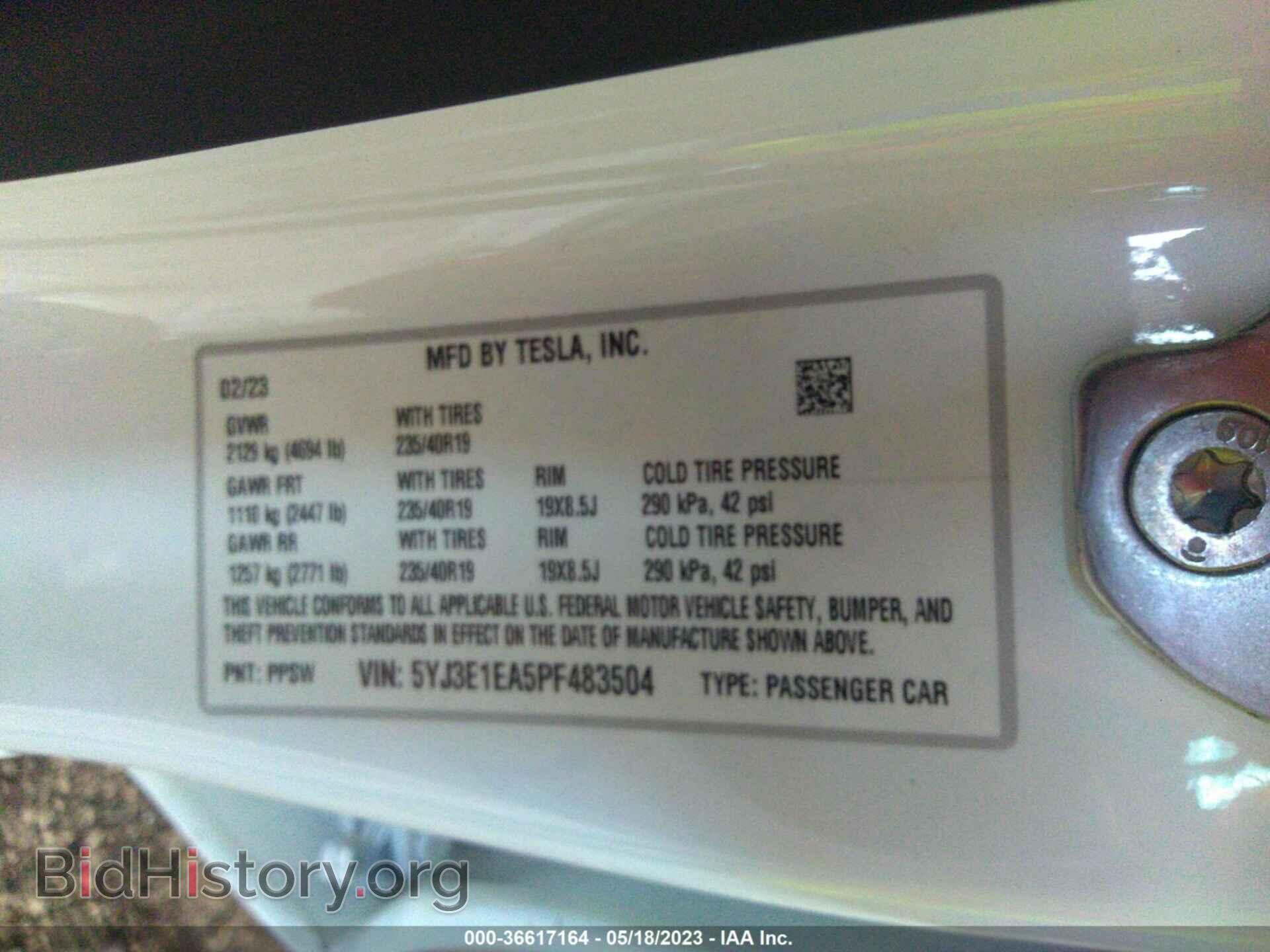2023 TESLA MODEL 3 - VIN: 5YJ3E1EA5PF483504 - Photo 9