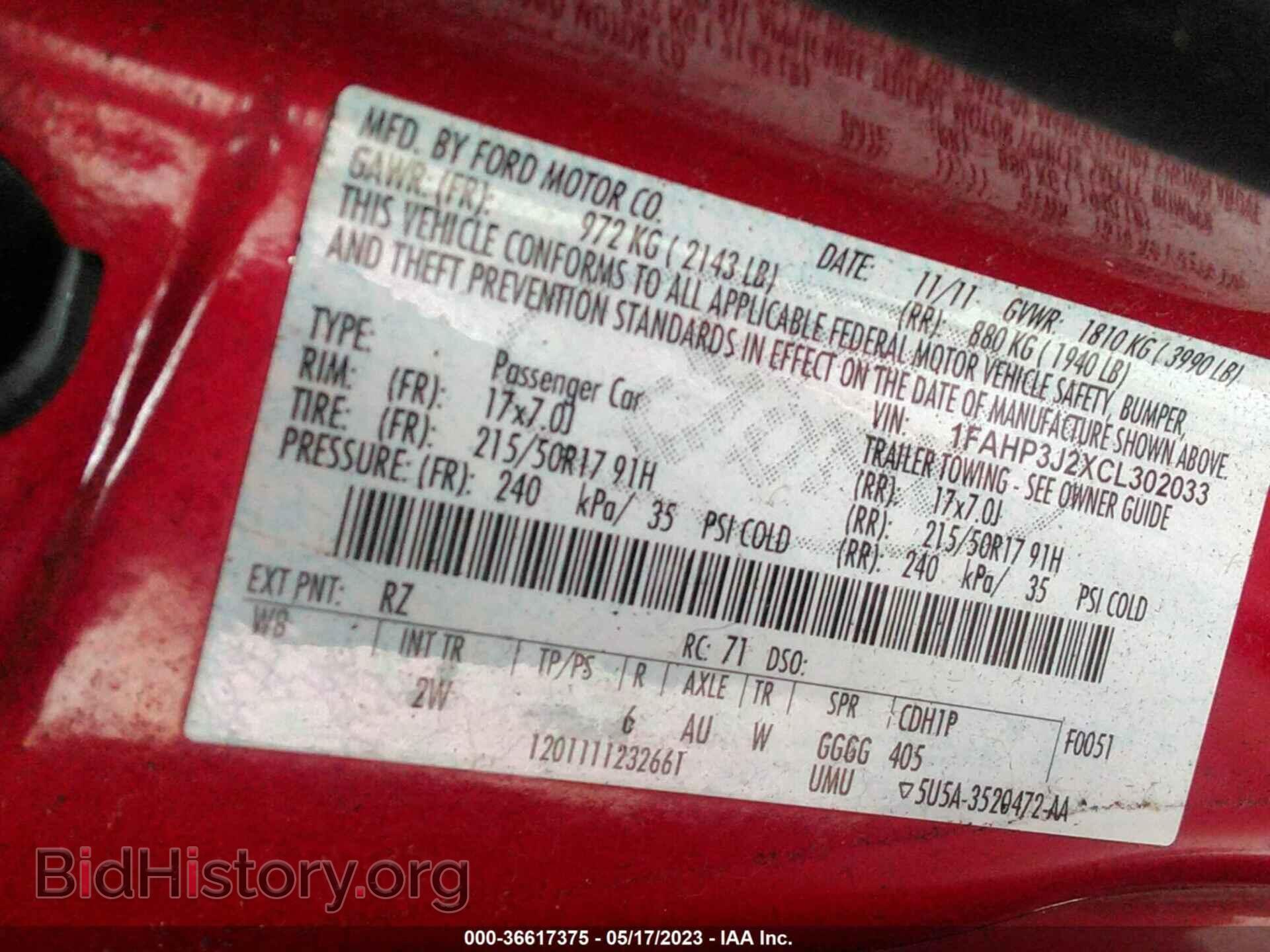 2012 FORD FOCUS - VIN: 1FAHP3J2XCL302033 - Фото 9