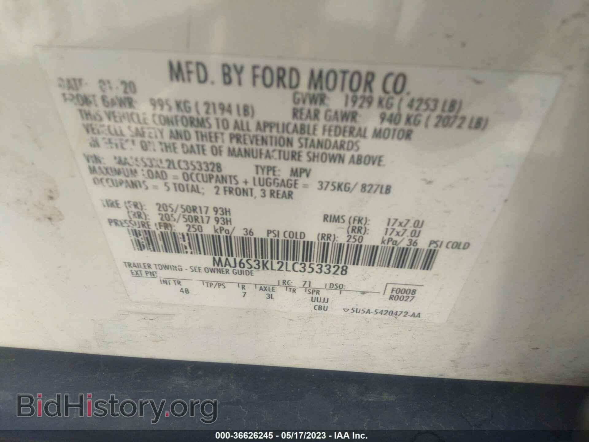 2020 FORD ECOSPORT - VIN: MAJ6S3KL2LC353328 - Photo 9