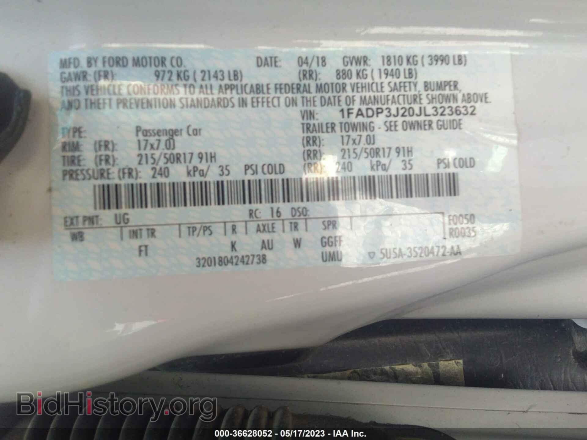 2018 FORD FOCUS - VIN: 1FADP3J20JL323632 - Photo 9