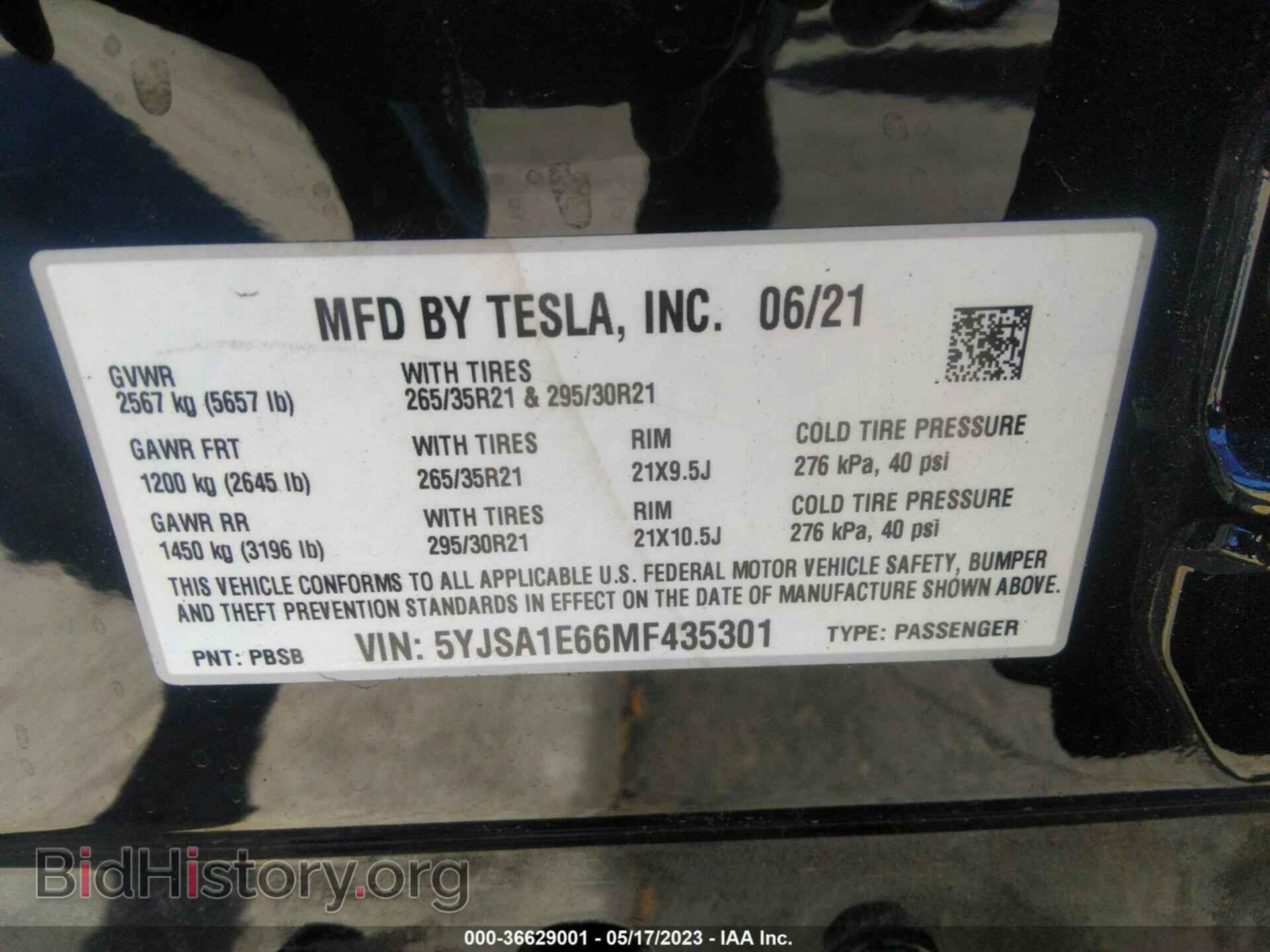 2021 TESLA MODEL S - VIN: 5YJSA1E66MF435301 - Photo 9