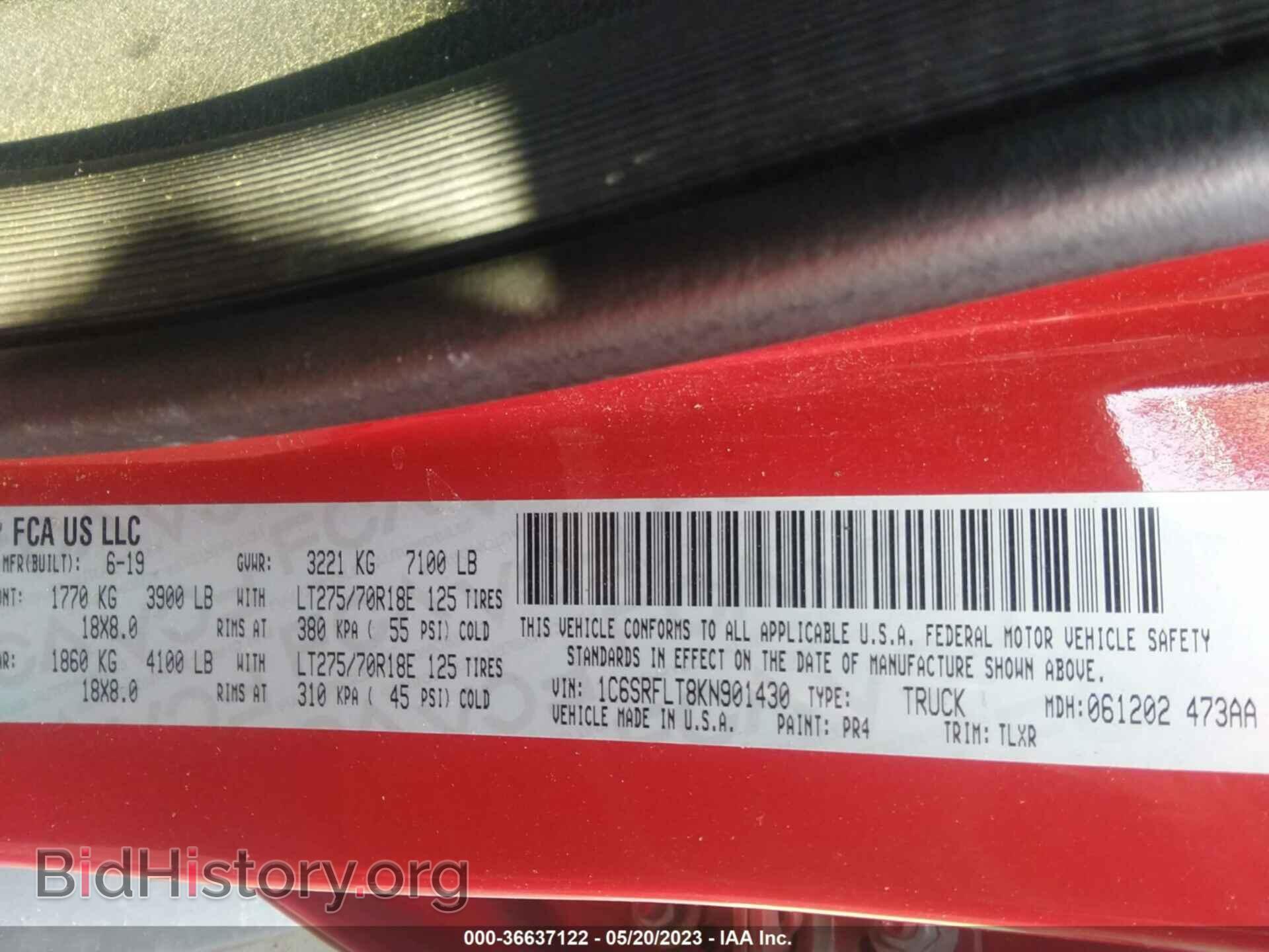 2019 RAM 1500 - VIN: 1C6SRFLT8KN901430 - Фото 9