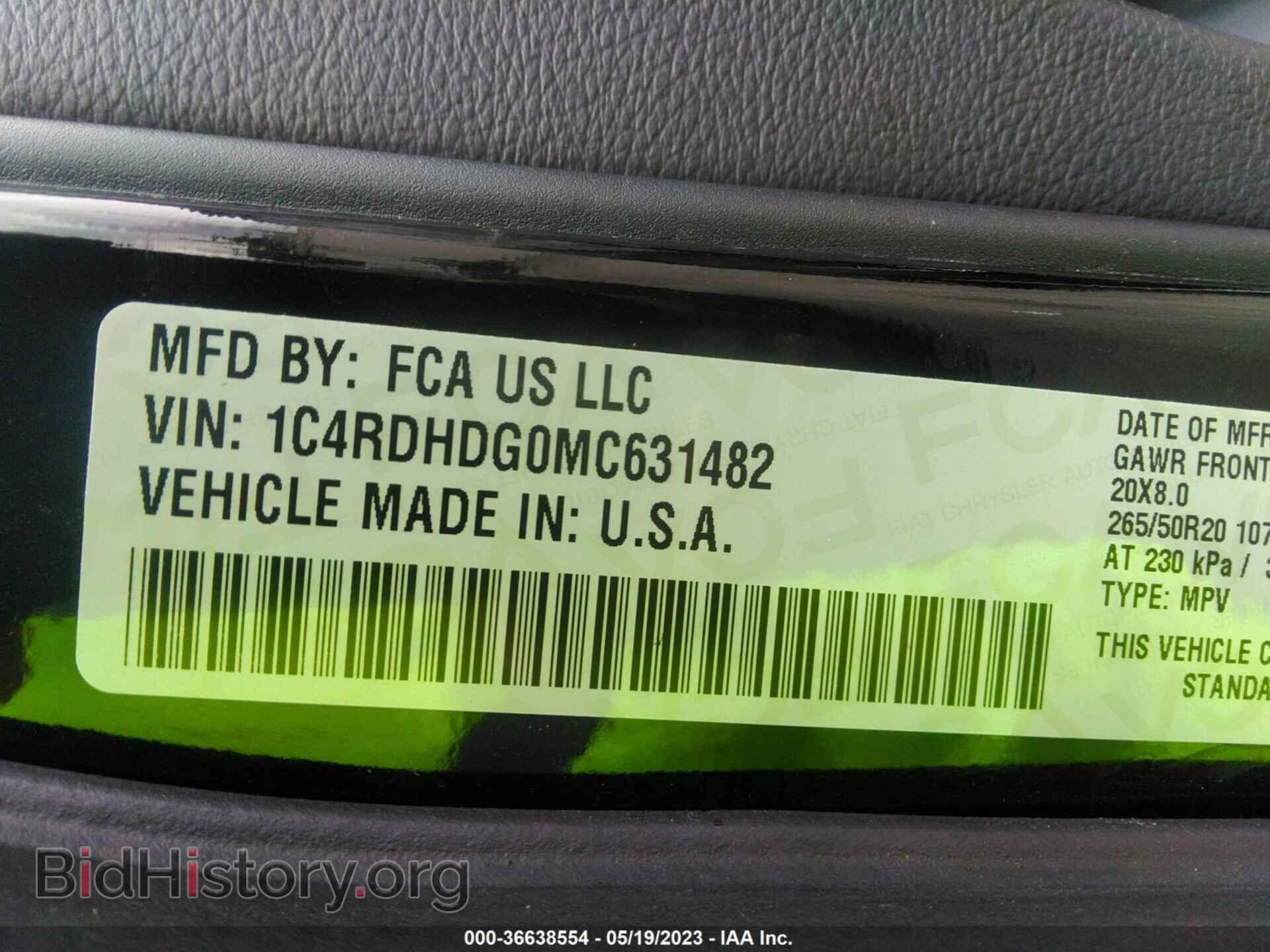 2021 DODGE DURANGO - VIN: 1C4RDHDG0MC631482 - Фото 9