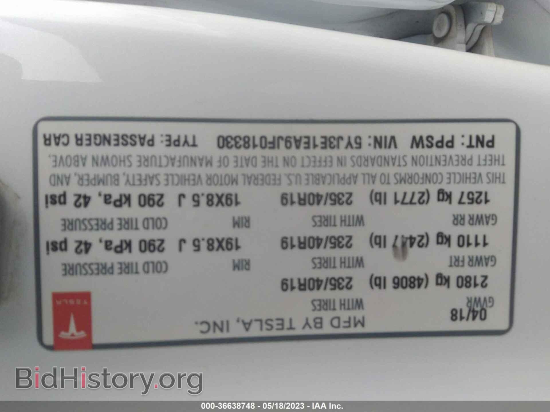 2018 TESLA MODEL 3 - VIN: 5YJ3E1EA9JF018330 - Фото 9