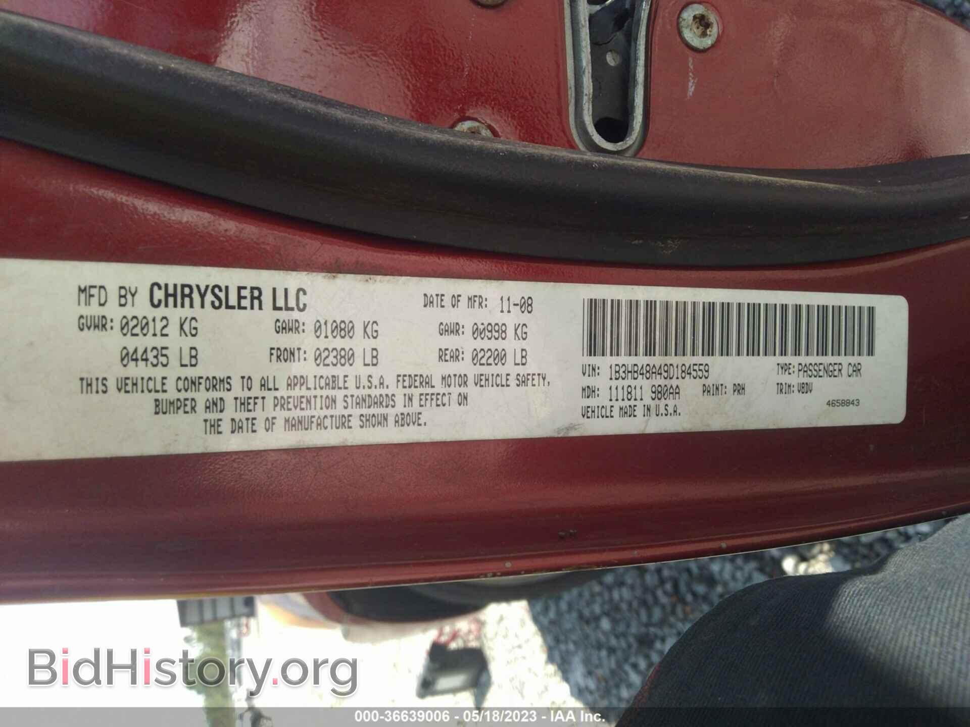 2009 DODGE CALIBER - VIN: 1B3HB48A49D184559 - Фото 9