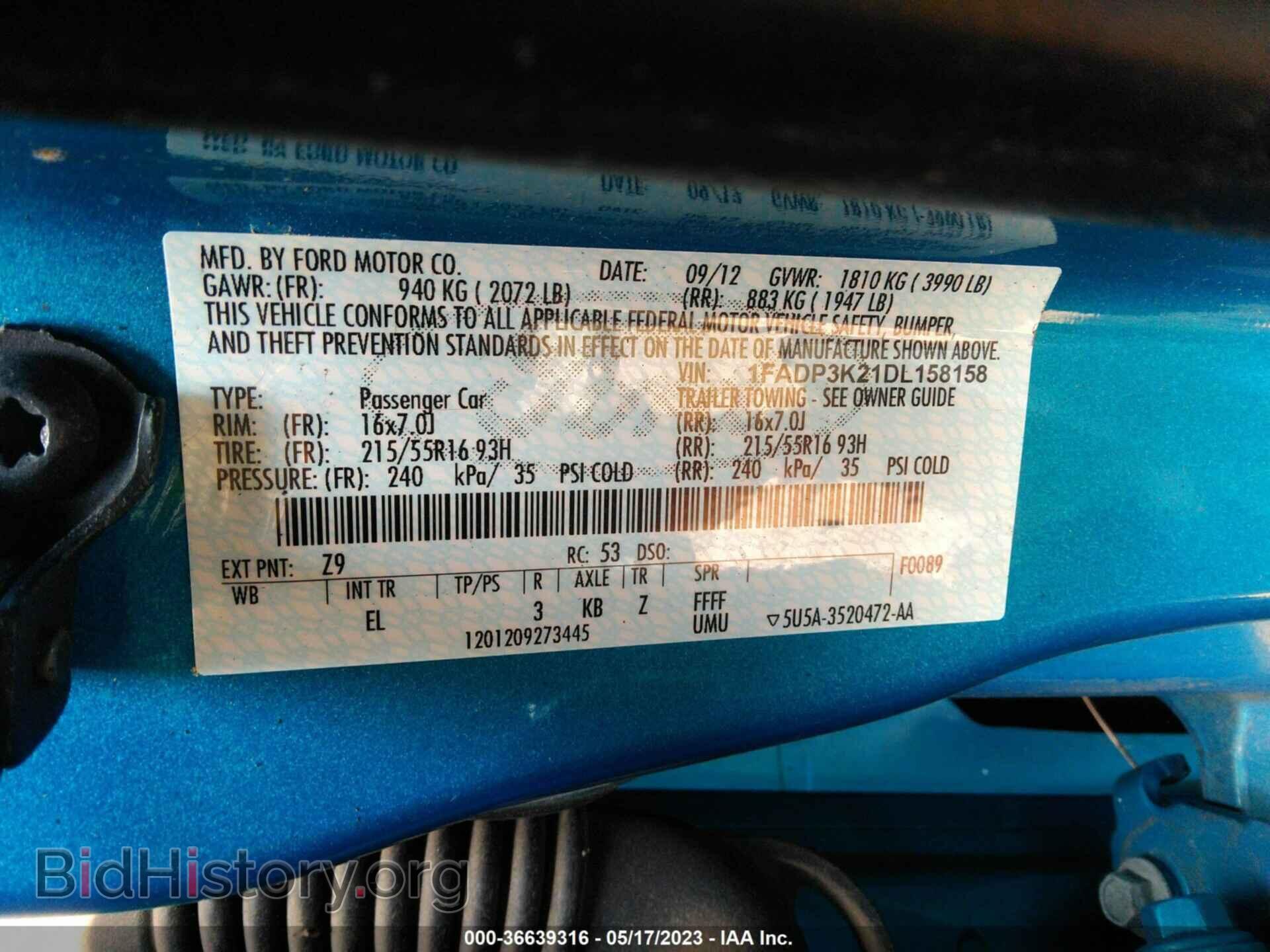 2013 FORD FOCUS - VIN: 1FADP3K21DL158158 - Photo 9