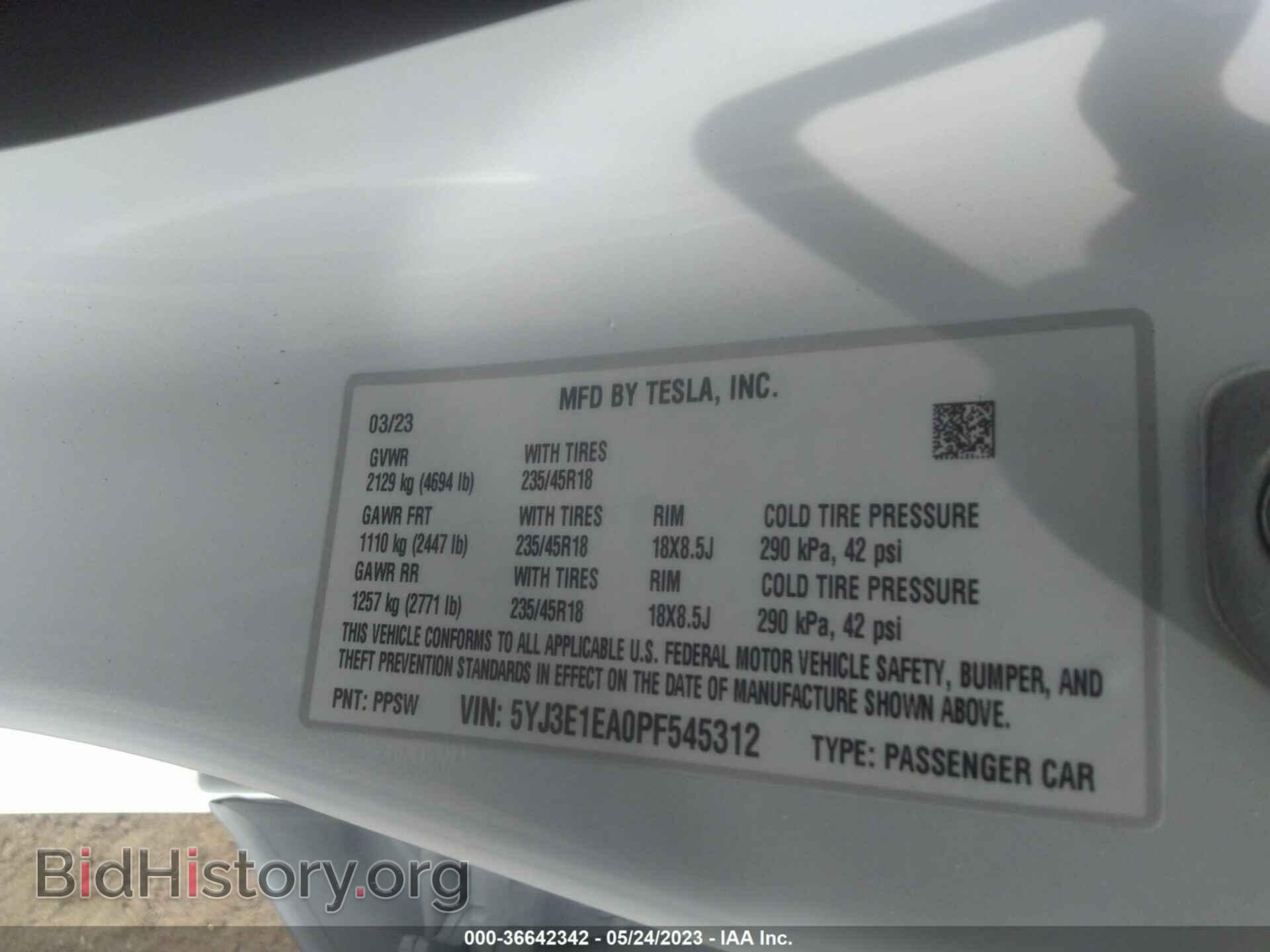 2023 TESLA MODEL 3 - VIN: 5YJ3E1EA0PF545312 - Фото 9