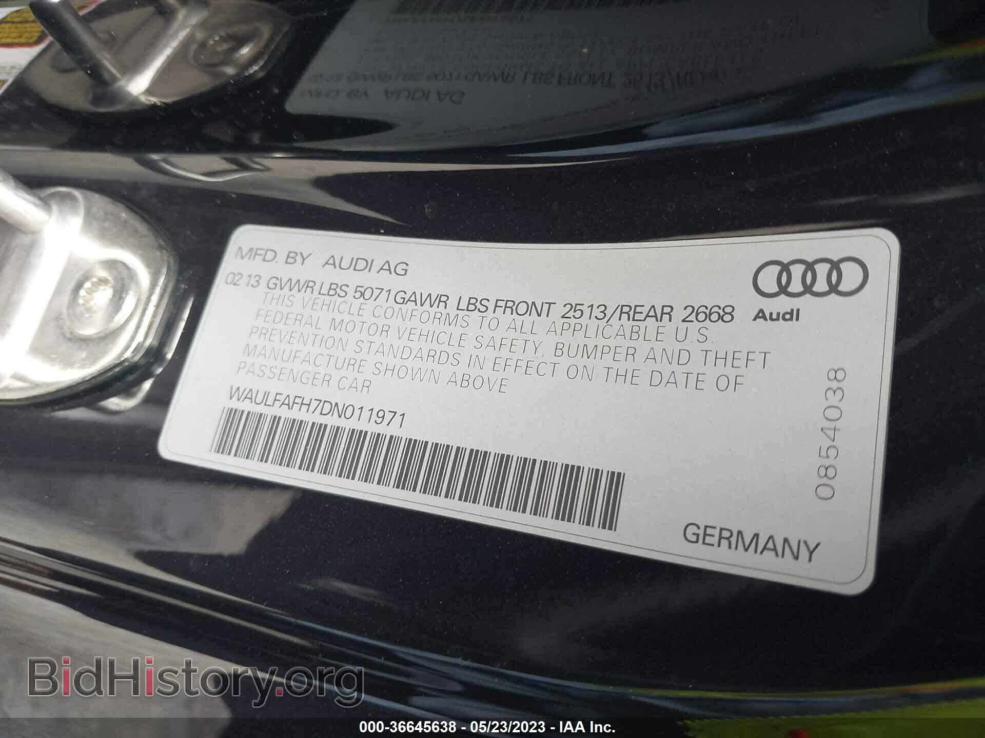 2013 AUDI A5 - VIN: WAULFAFH7DN011971 - Фото 9