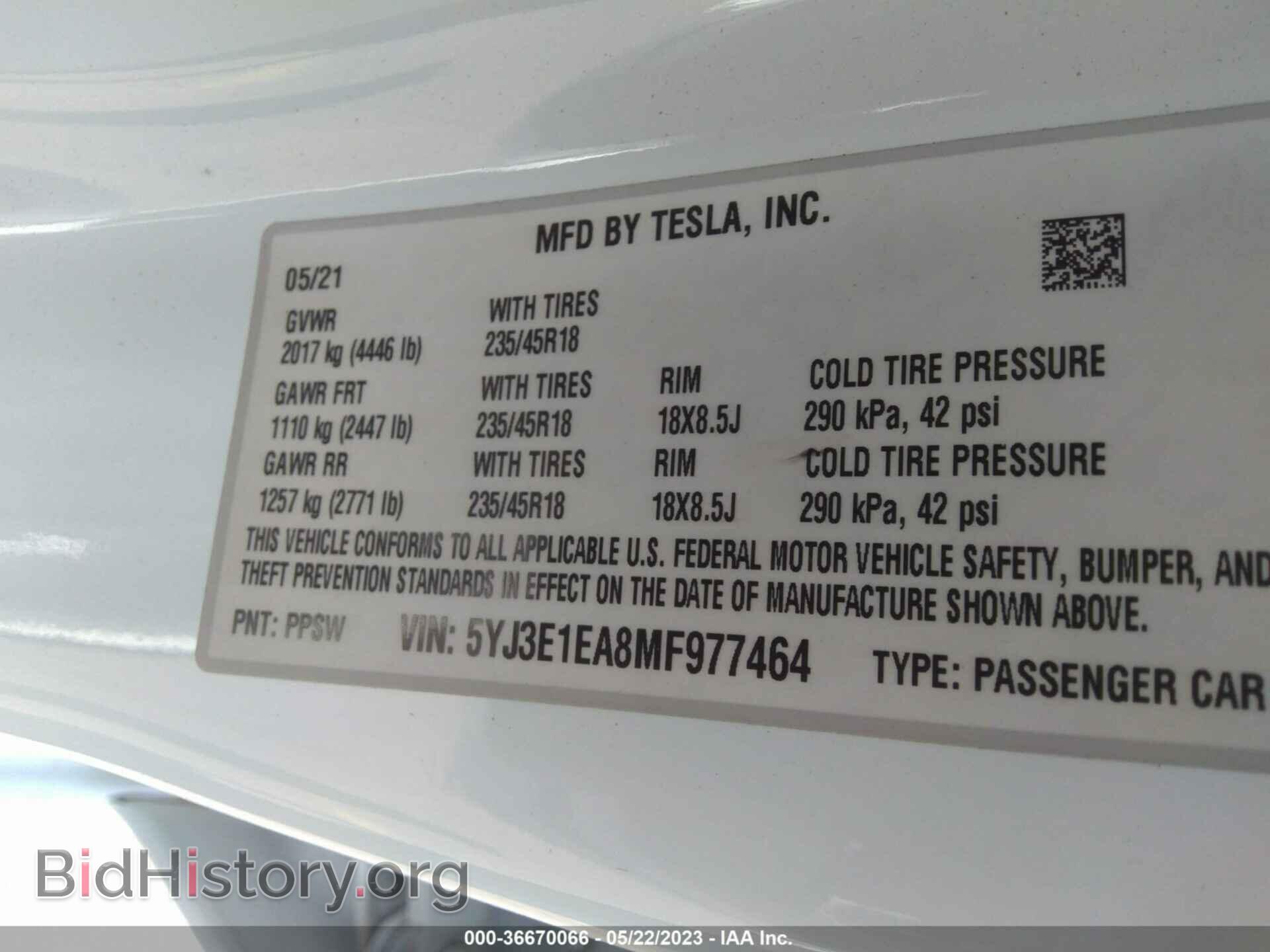 2021 TESLA MODEL 3 - VIN: 5YJ3E1EA8MF977464 - Photo 9