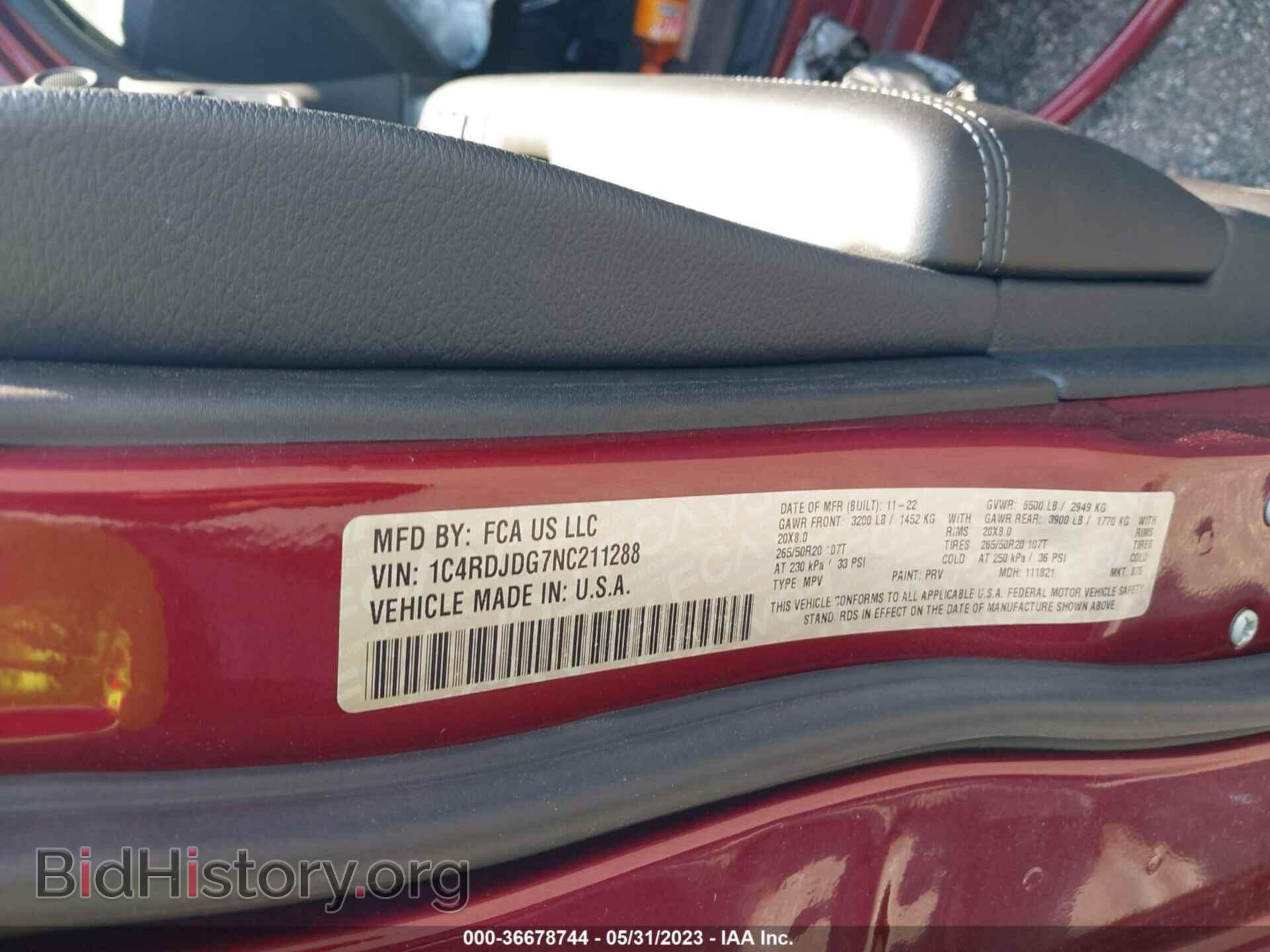 2022 DODGE DURANGO - VIN: 1C4RDJDG7NC211288 - Фото 9