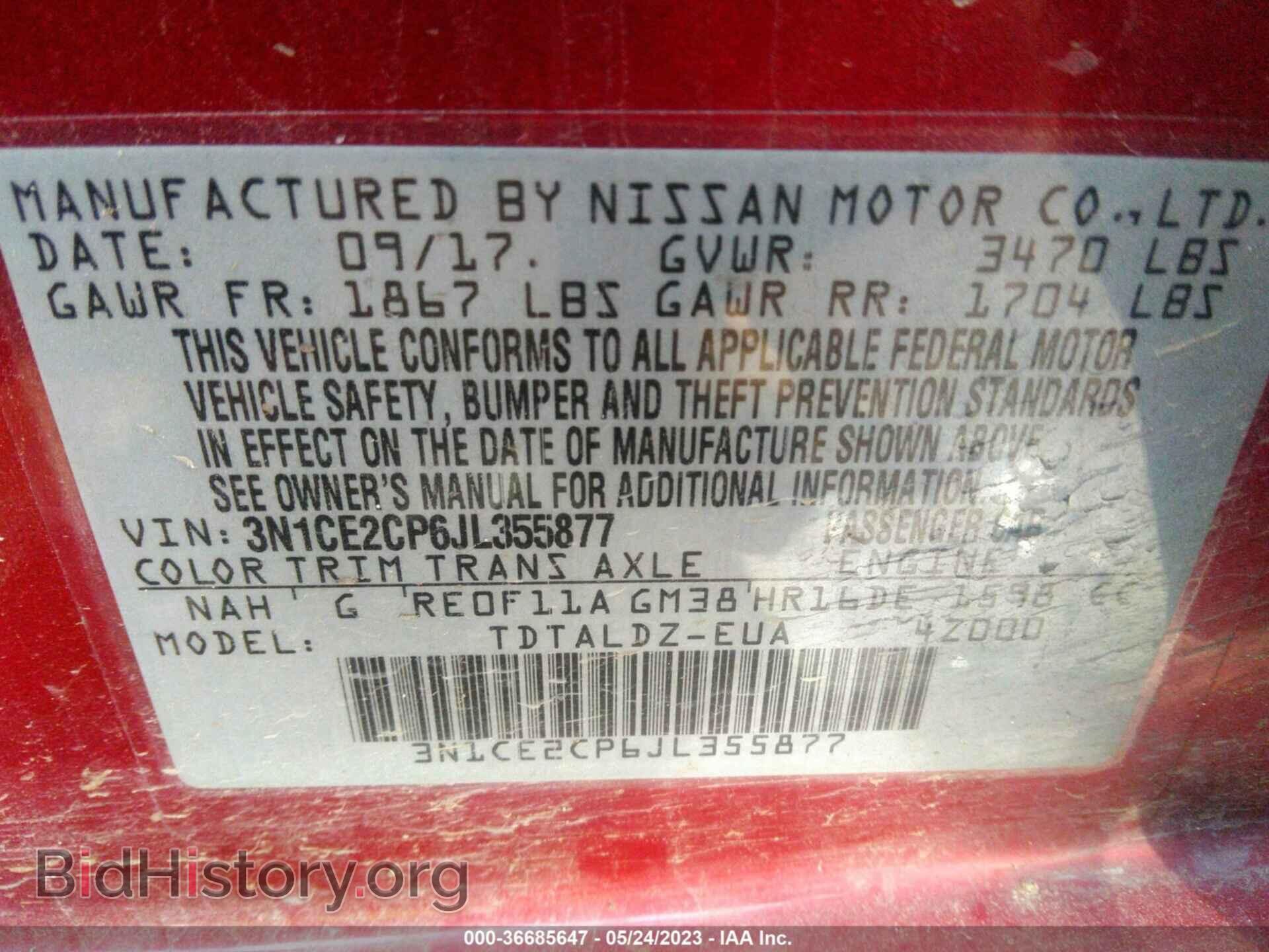 2018 NISSAN VERSA NOTE - VIN: 3N1CE2CP6JL355877 - Photo 9