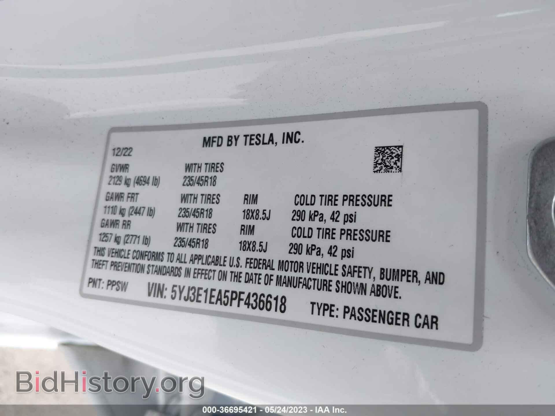 2023 TESLA MODEL 3 - VIN: 5YJ3E1EA5PF436618 - Photo 9