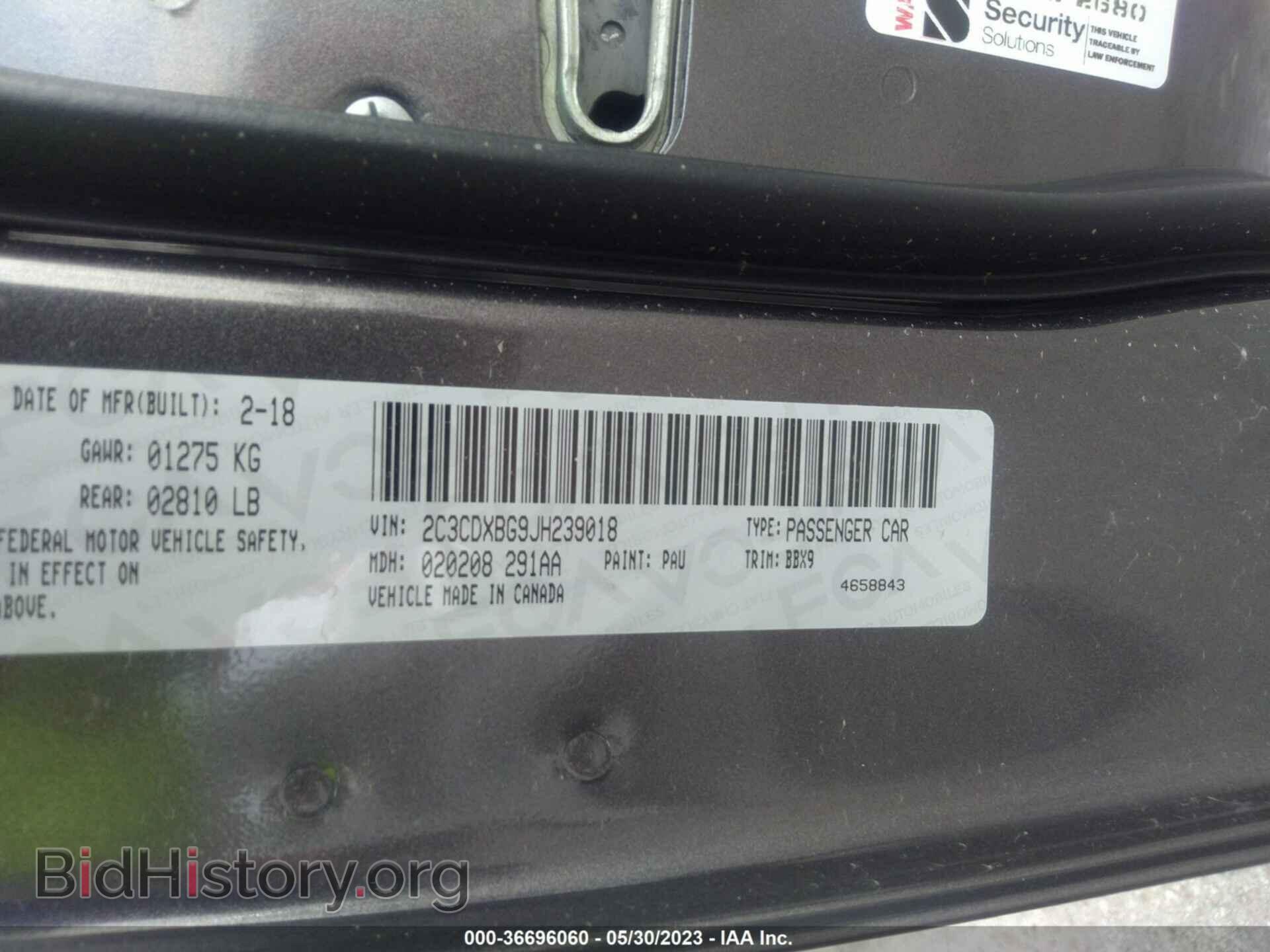 2018 DODGE CHARGER - VIN: 2C3CDXBG9JH239018 - Фото 9