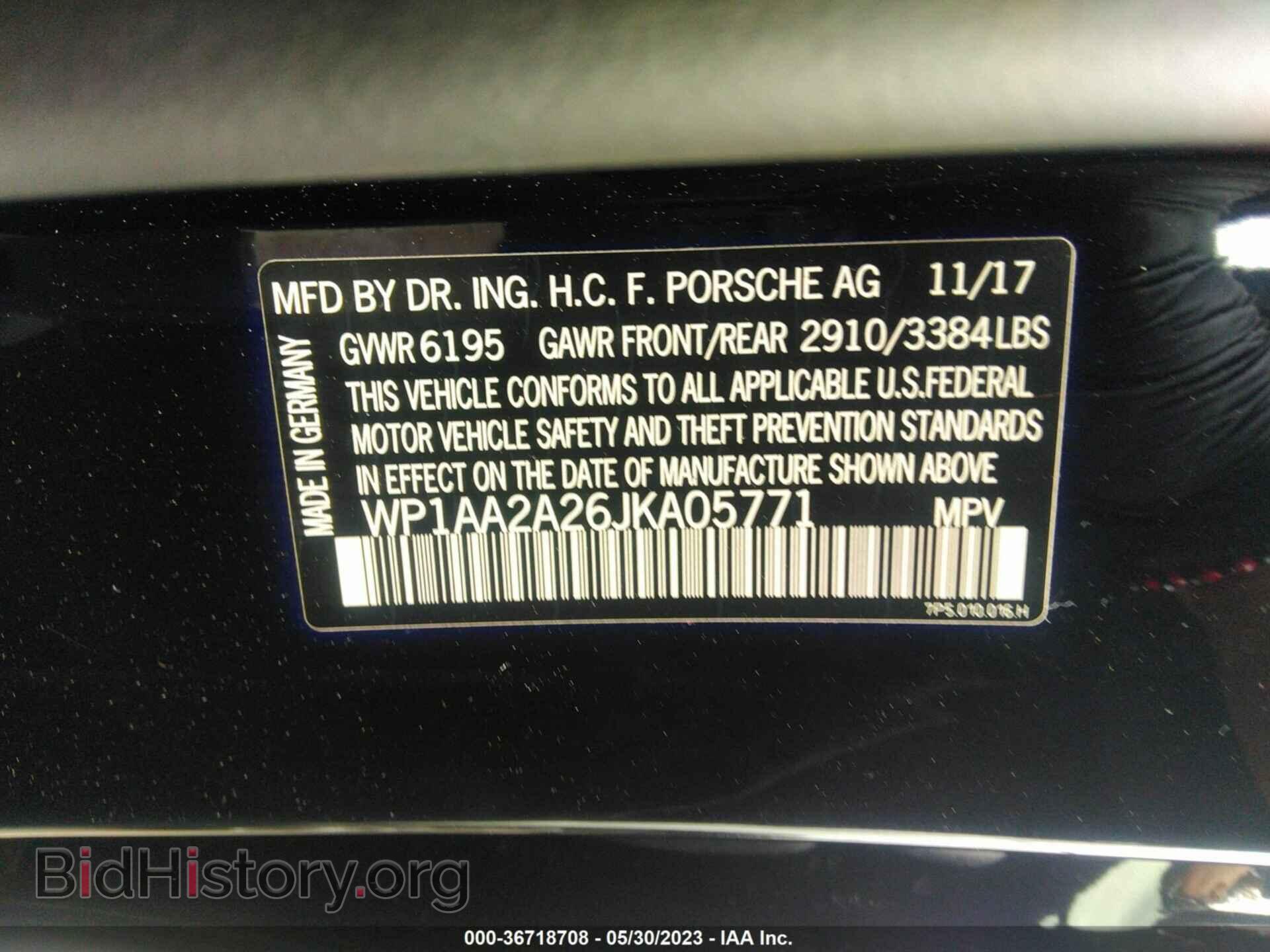 2018 PORSCHE CAYENNE - VIN: WP1AA2A26JKA05771 - Фото 9