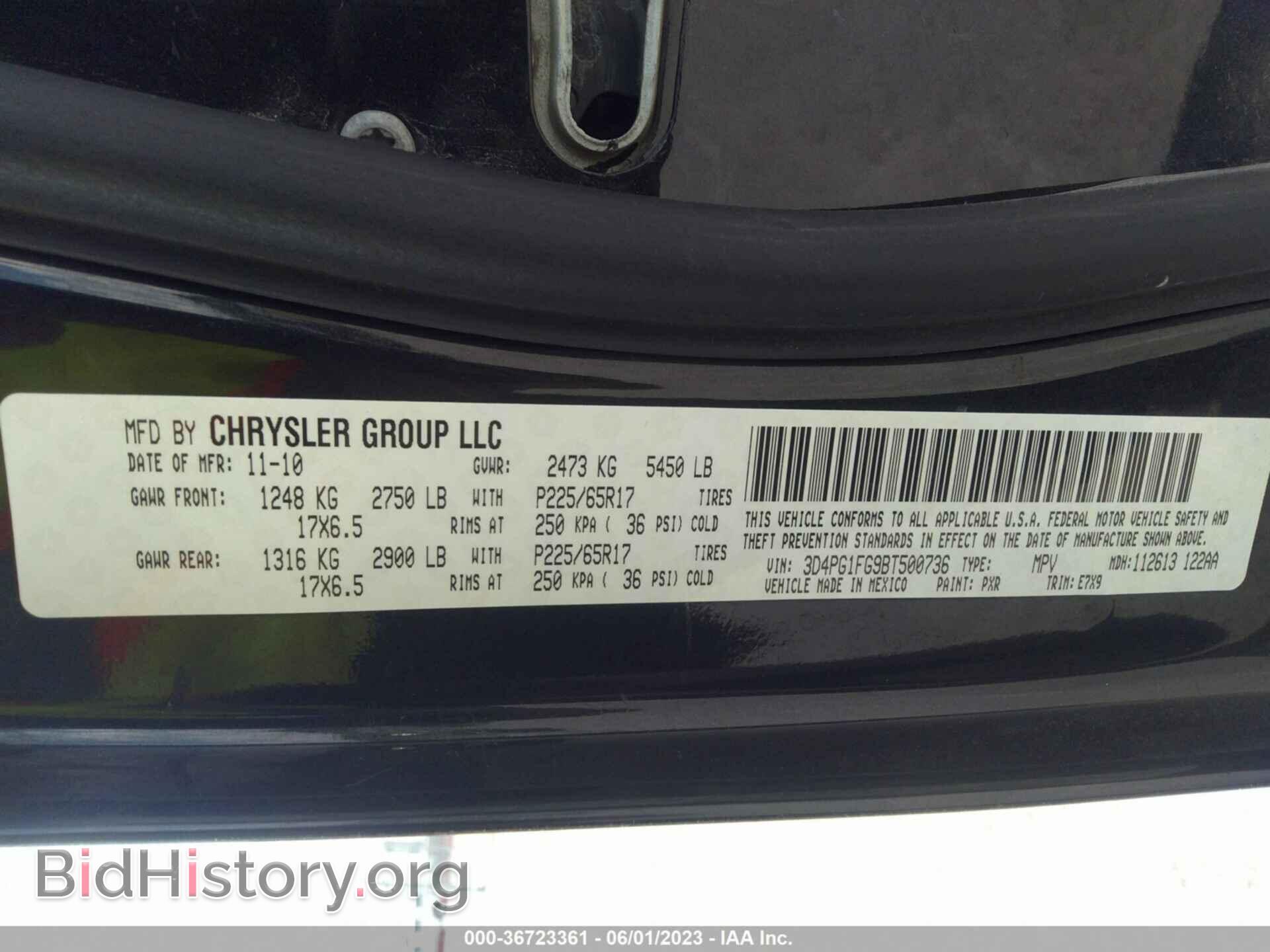 2011 DODGE JOURNEY - VIN: 3D4PG1FG9BT500736 - Фото 9