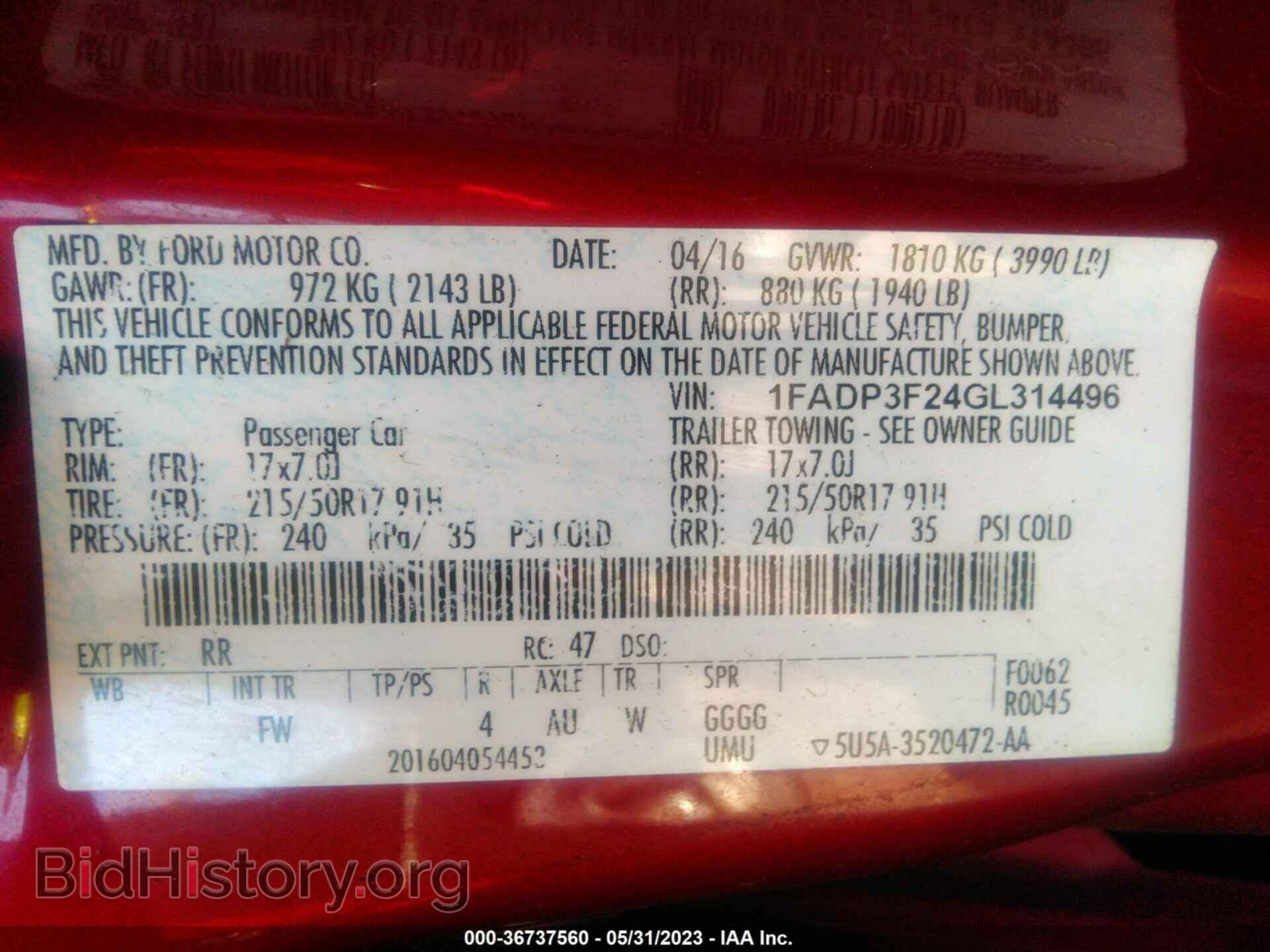 2016 FORD FOCUS - VIN: 1FADP3F24GL314496 - Photo 9