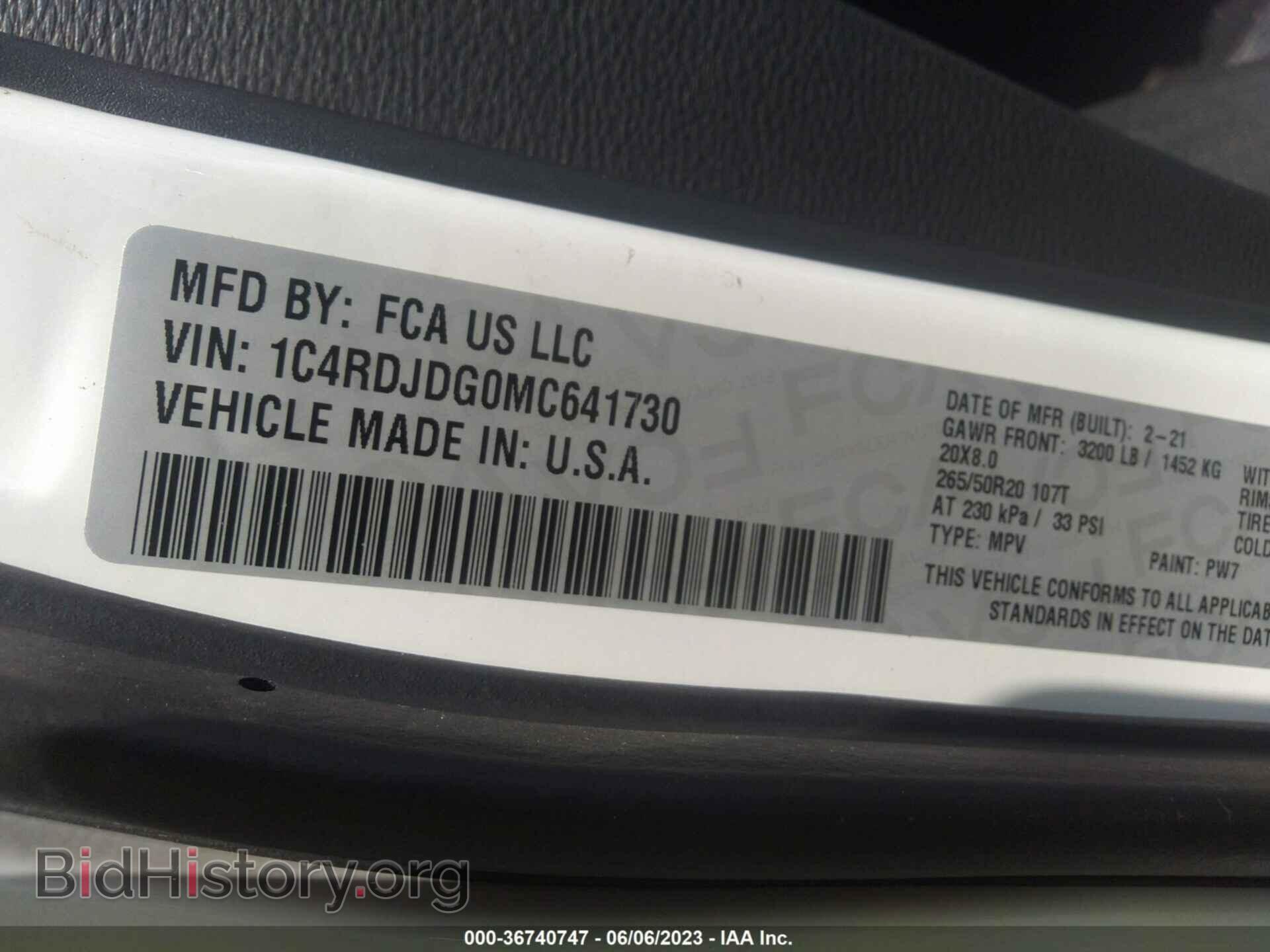 2021 DODGE DURANGO - VIN: 1C4RDJDG0MC641730 - Фото 9