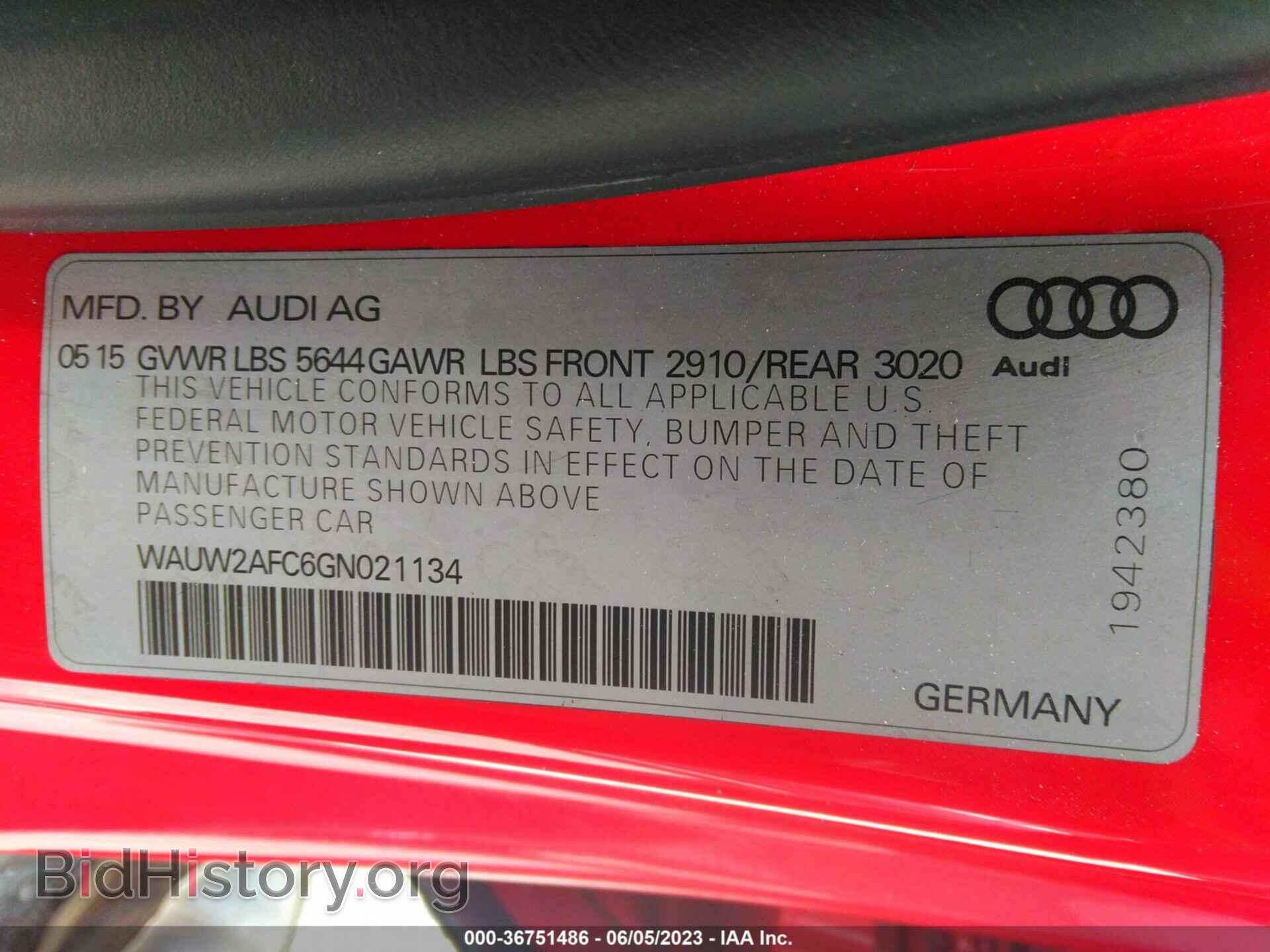 2016 AUDI S7 - VIN: WAUW2AFC6GN021134 - Фото 9