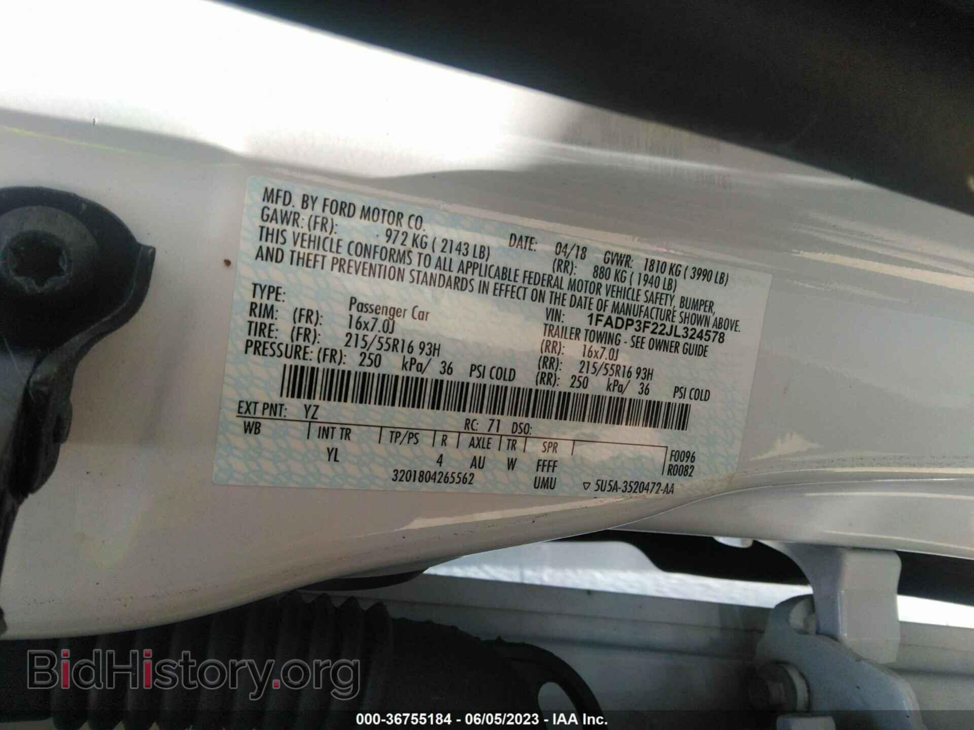 2018 FORD FOCUS - VIN: 1FADP3F22JL324578 - Фото 9