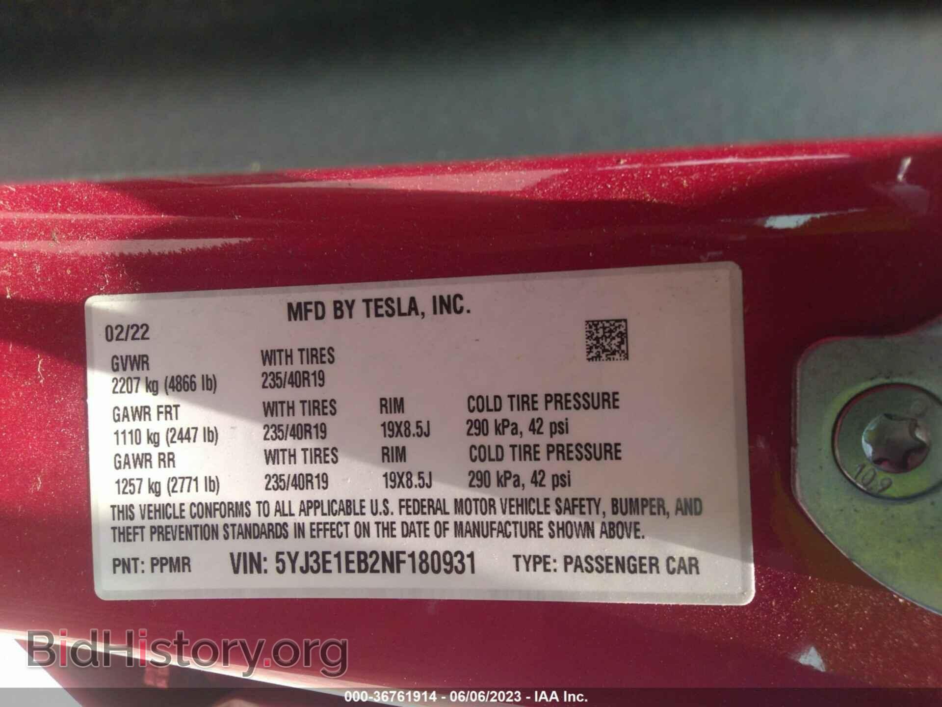 2022 TESLA MODEL 3 - VIN: 5YJ3E1EB2NF180931 - Photo 9