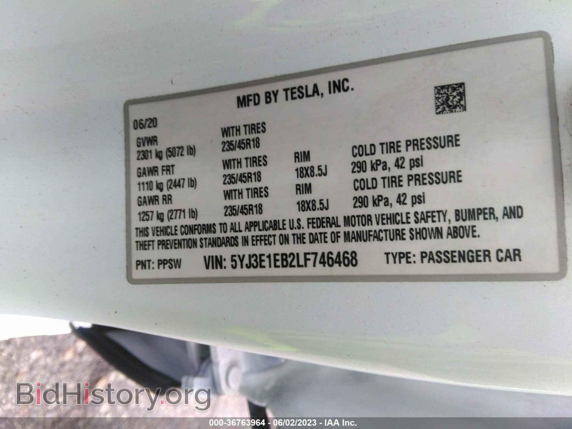 2020 TESLA MODEL 3 - VIN: 5YJ3E1EB2LF746468 - Photo 9