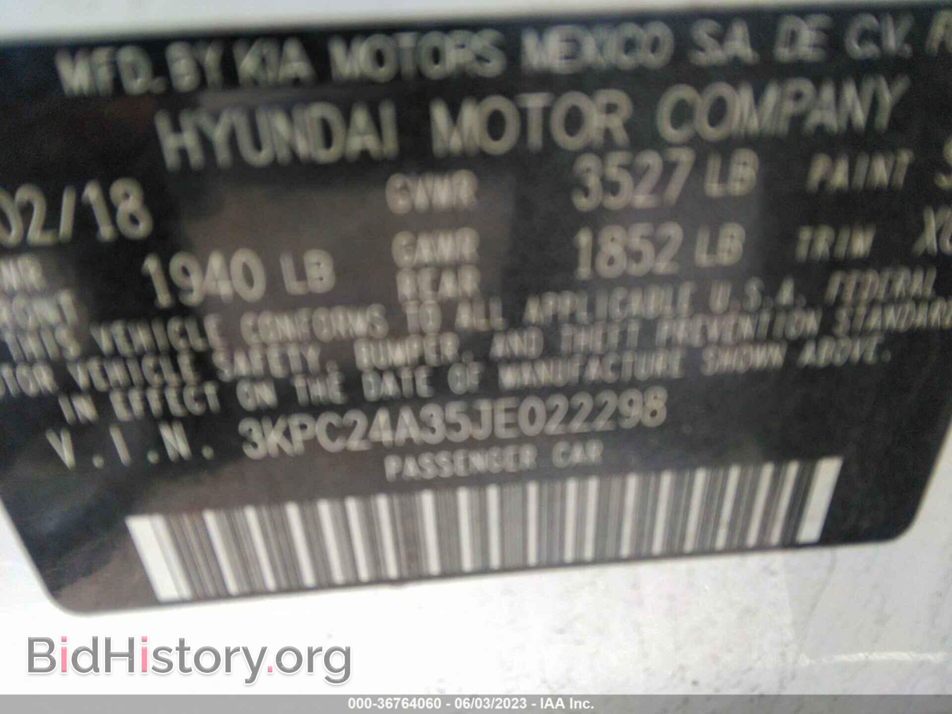 2018 HYUNDAI ACCENT - VIN: 3KPC24A35JE022298 - Фото 9