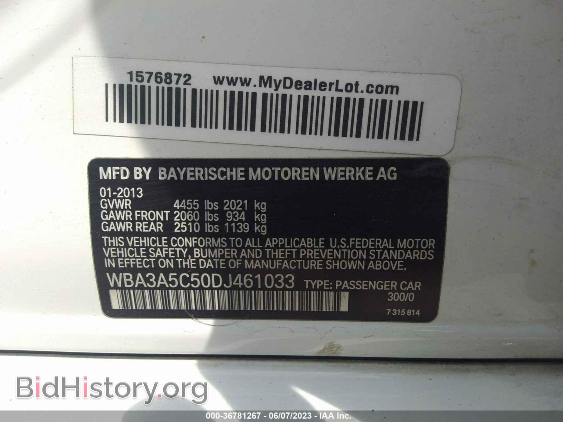 2013 BMW 3 SERIES - VIN: WBA3A5C50DJ461033 - Фото 9