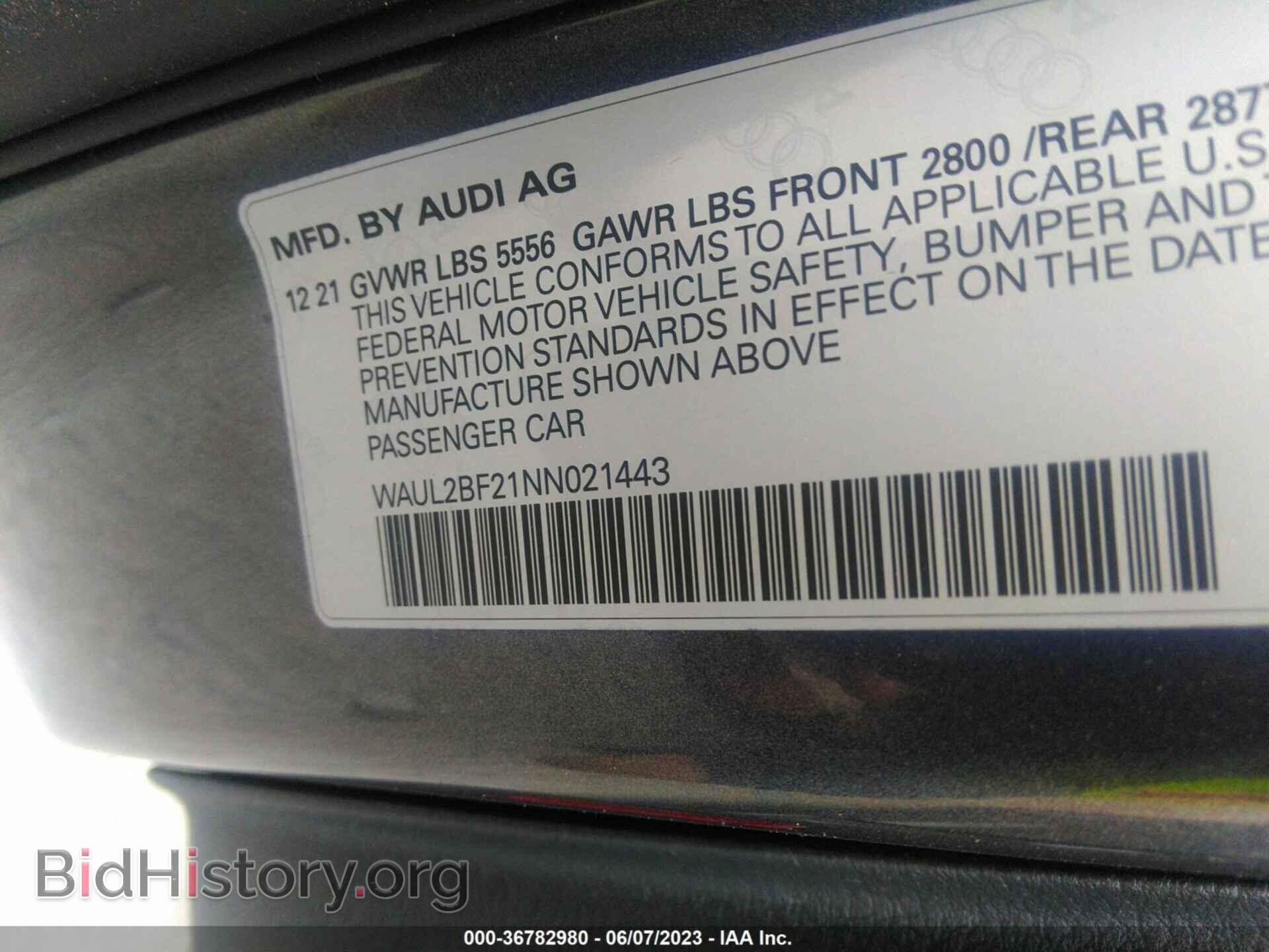 2022 AUDI A6 - VIN: WAUL2BF21NN021443 - Фото 9