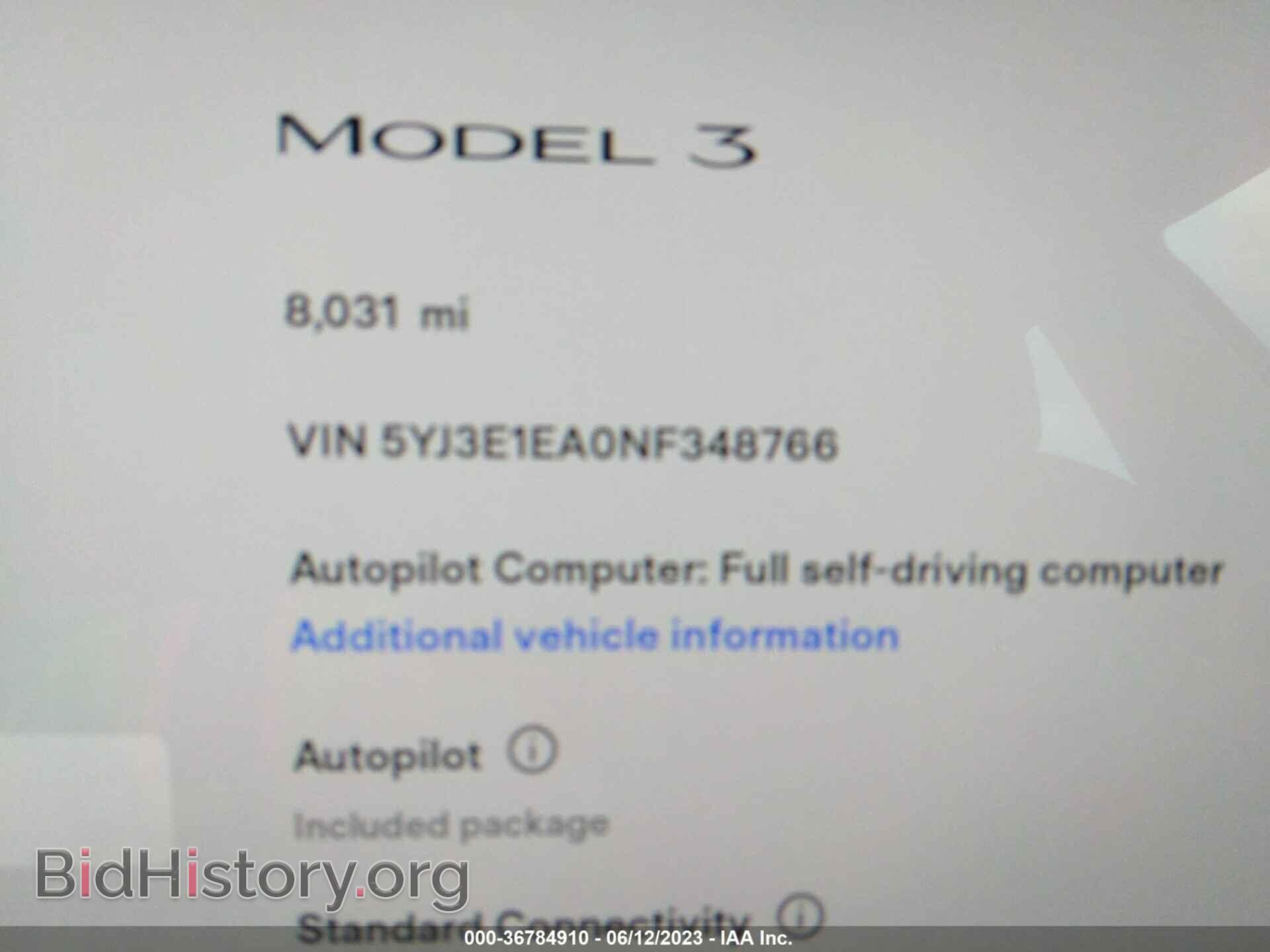 2022 TESLA MODEL 3 - VIN: 5YJ3E1EA0NF348766 - Фото 7