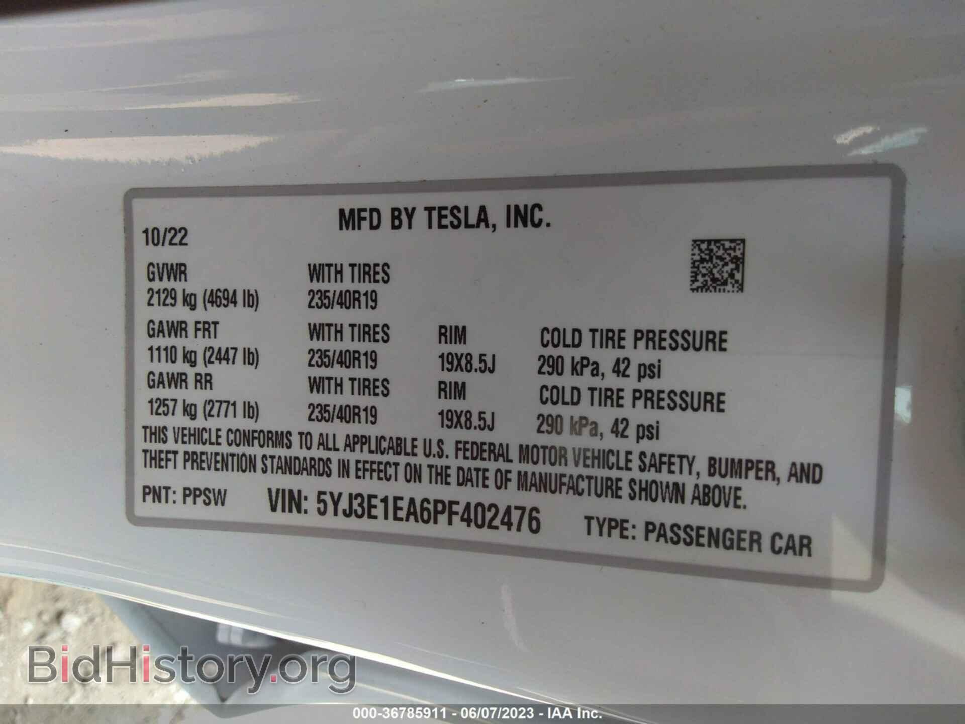2023 TESLA MODEL 3 - VIN: 5YJ3E1EA6PF402476 - Фото 9