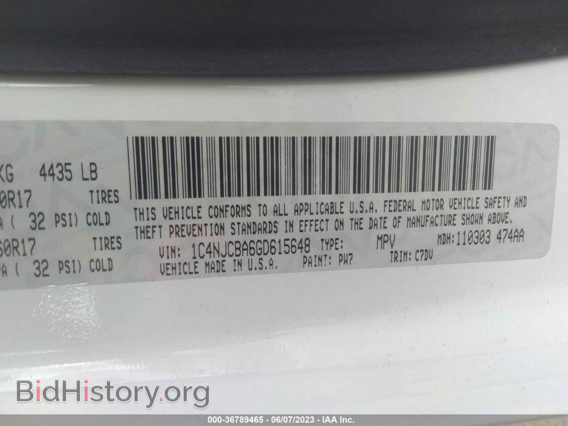 2016 JEEP COMPASS - VIN: 1C4NJCBA6GD615648 - Фото 9
