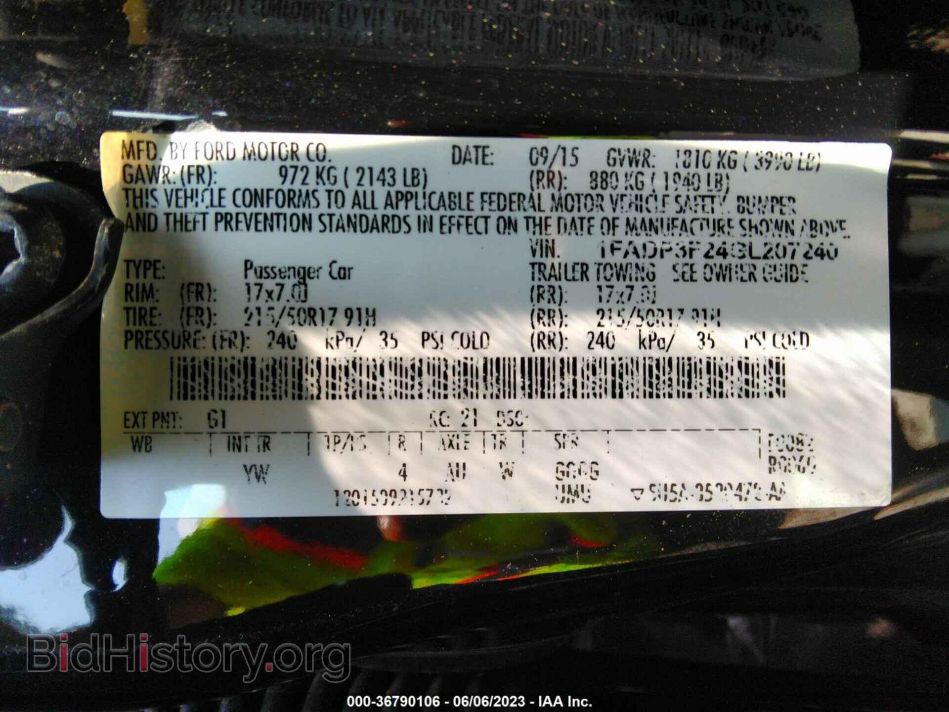 2016 FORD FOCUS - VIN: 1FADP3F24GL207240 - Фото 9