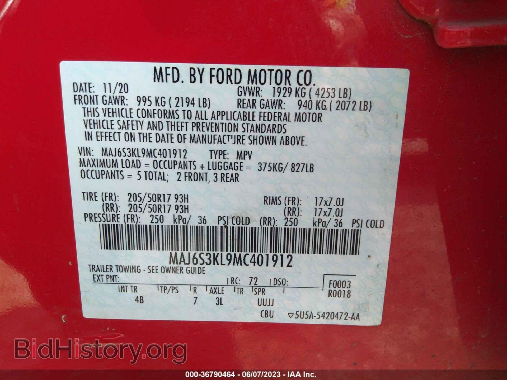 2021 FORD ECOSPORT - VIN: MAJ6S3KL9MC401912 - Photo 9
