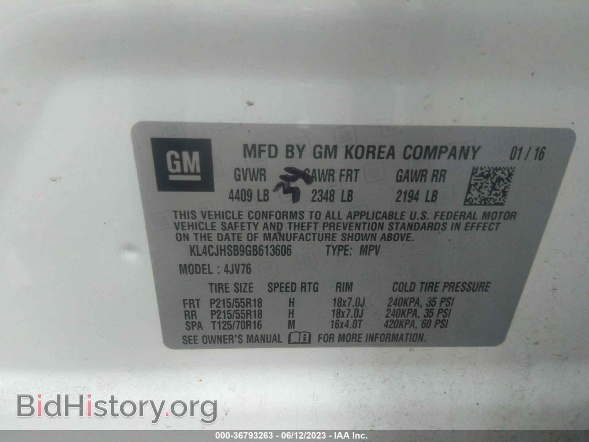 2016 BUICK ENCORE - VIN: KL4CJHSB9GB613606 - Photo 9