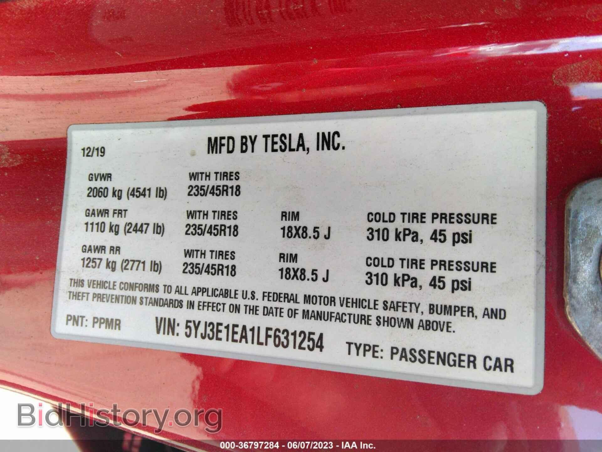2020 TESLA MODEL 3 - VIN: 5YJ3E1EA1LF631254 - Photo 9