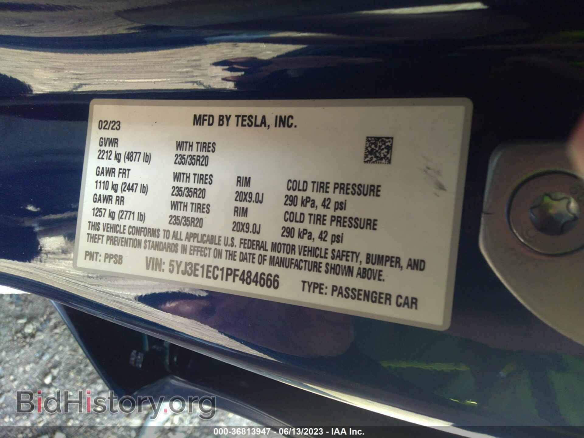 2023 TESLA MODEL 3 - VIN: 5YJ3E1EC1PF484666 - Фото 9