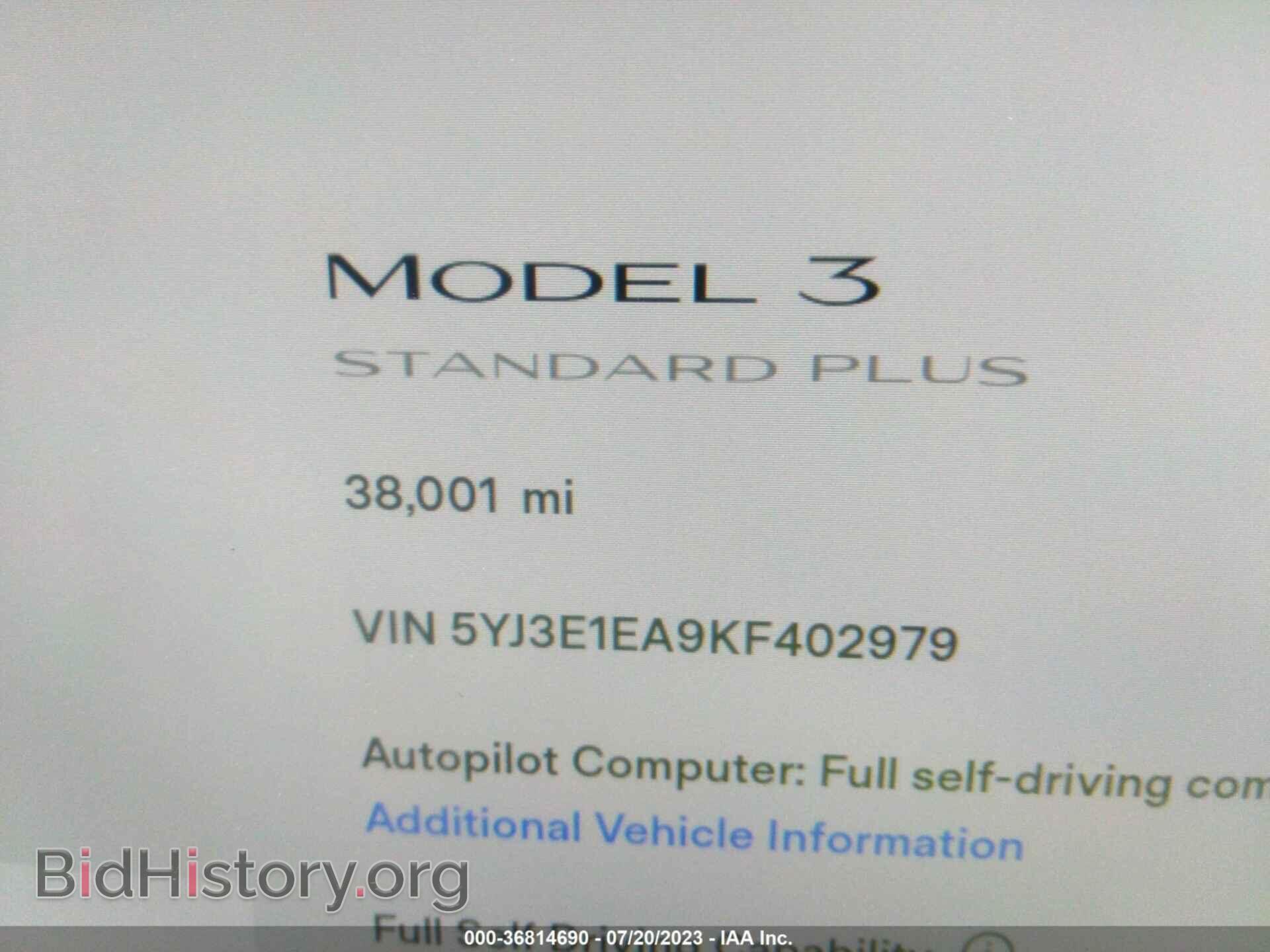 2019 TESLA MODEL 3 - VIN: 5YJ3E1EA9KF402979 - Фото 10