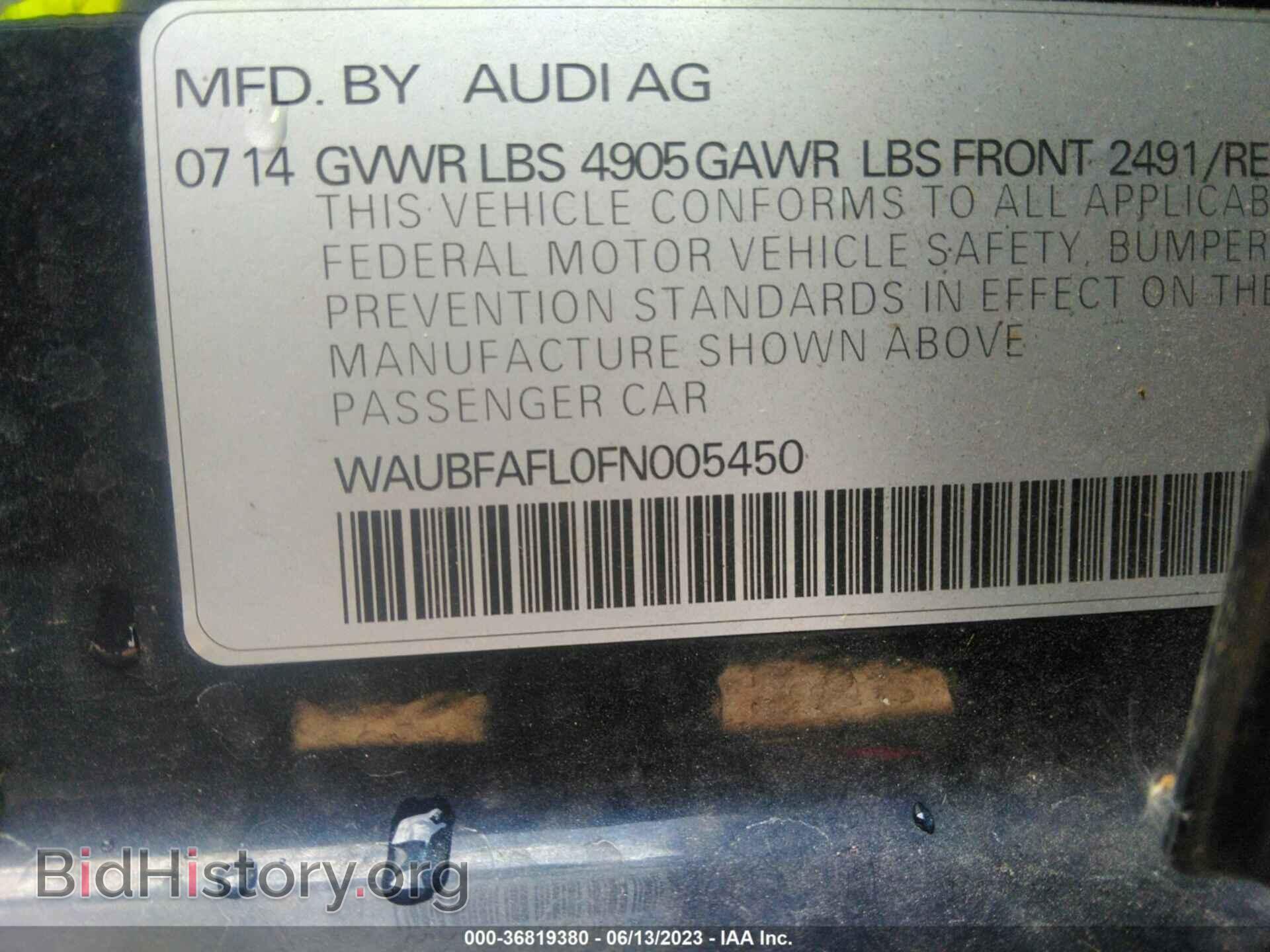 2015 AUDI A4 - VIN: WAUBFAFL0FN005450 - Фото 9