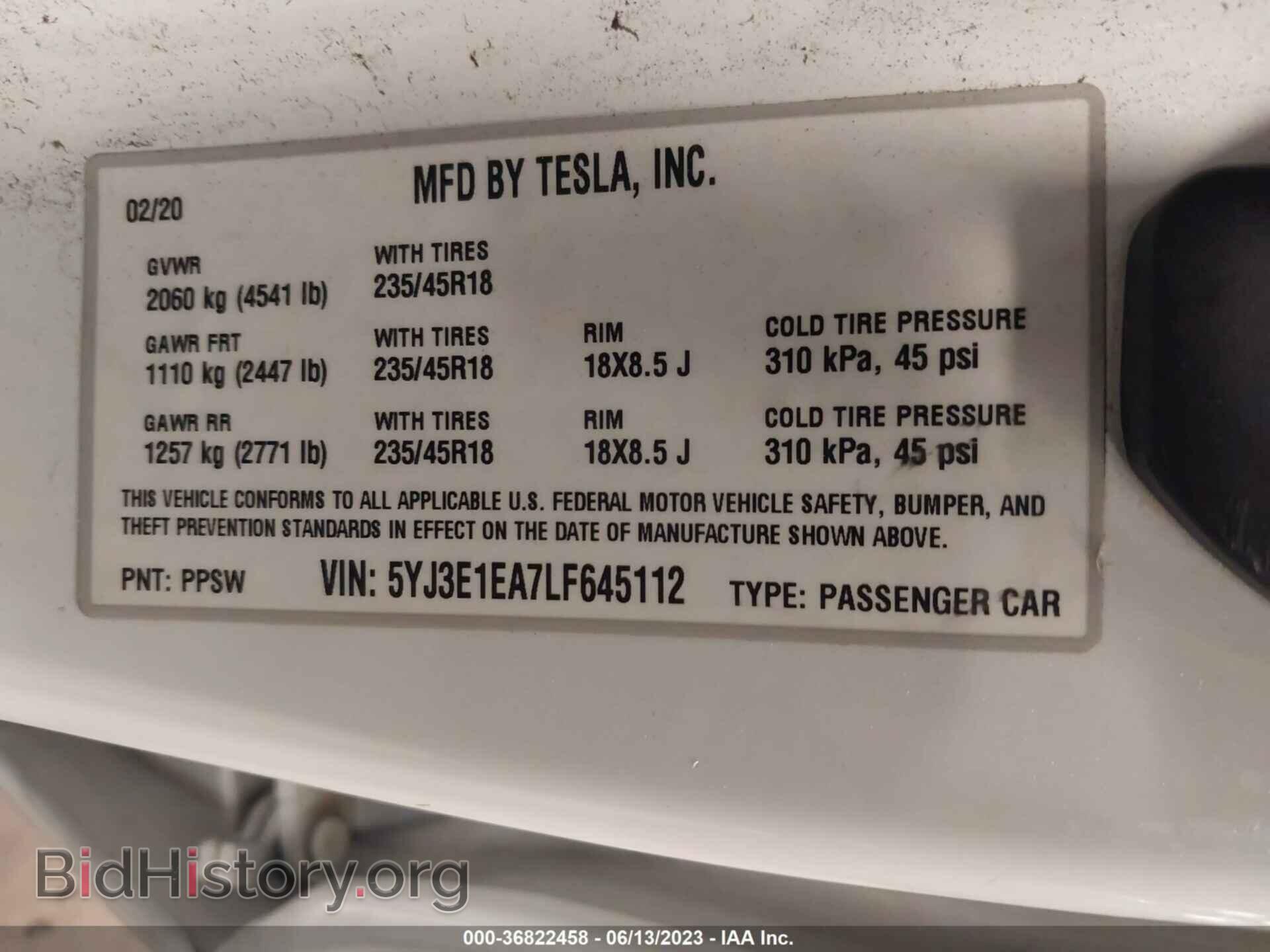 2020 TESLA MODEL 3 - VIN: 5YJ3E1EA7LF645112 - Photo 9
