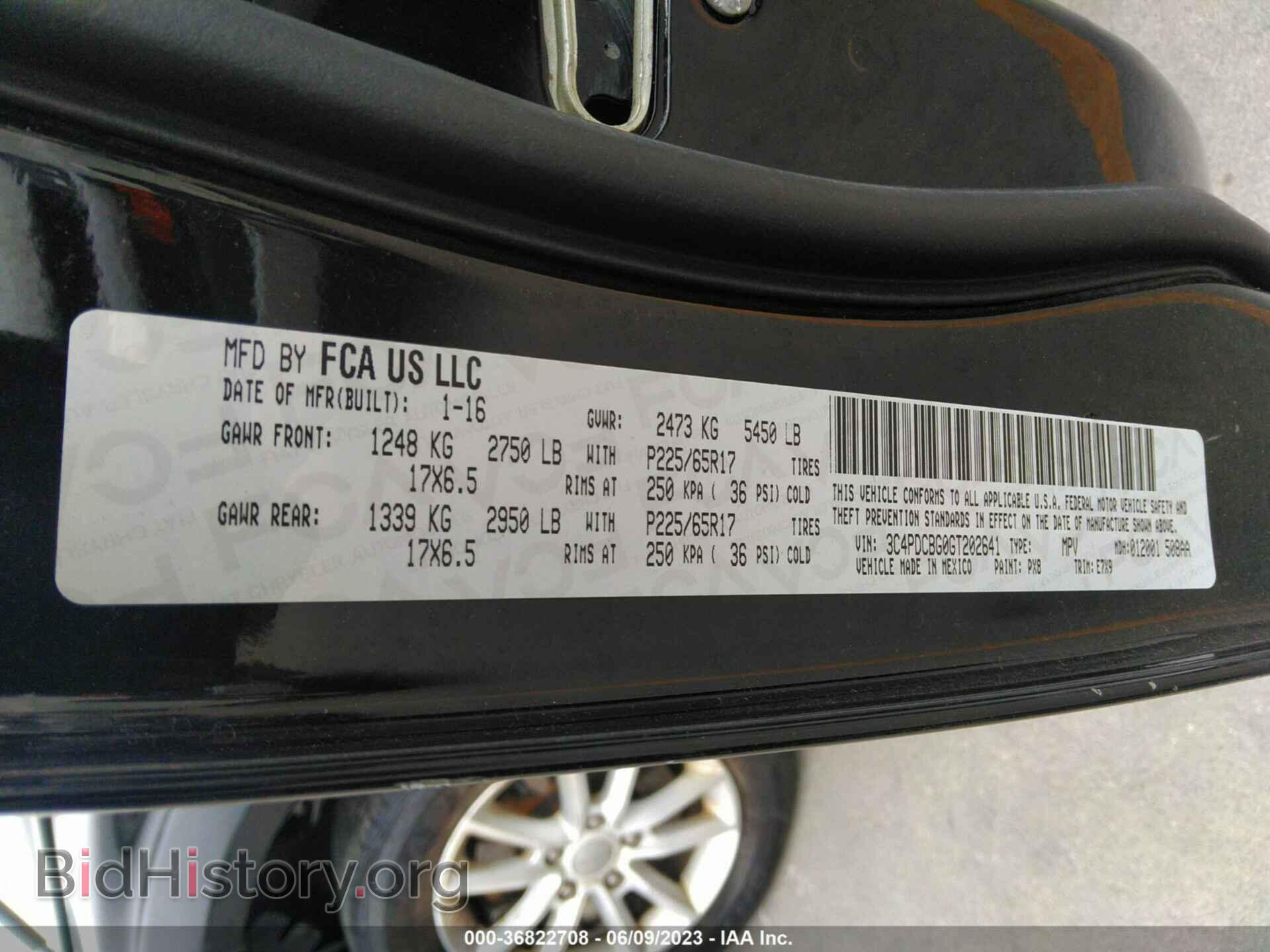 2016 DODGE JOURNEY - VIN: 3C4PDCBG0GT202641 - Фото 9