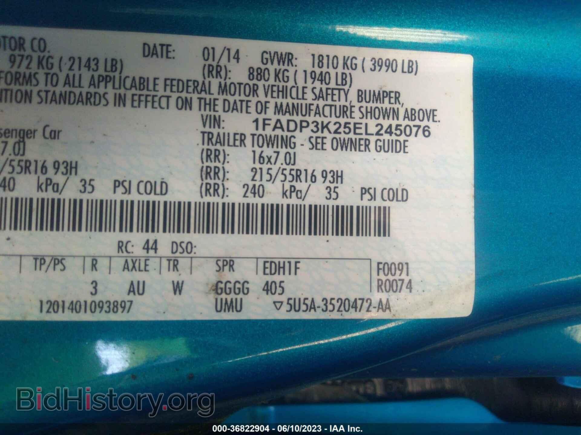 2014 FORD FOCUS - VIN: 1FADP3K25EL245076 - Photo 9