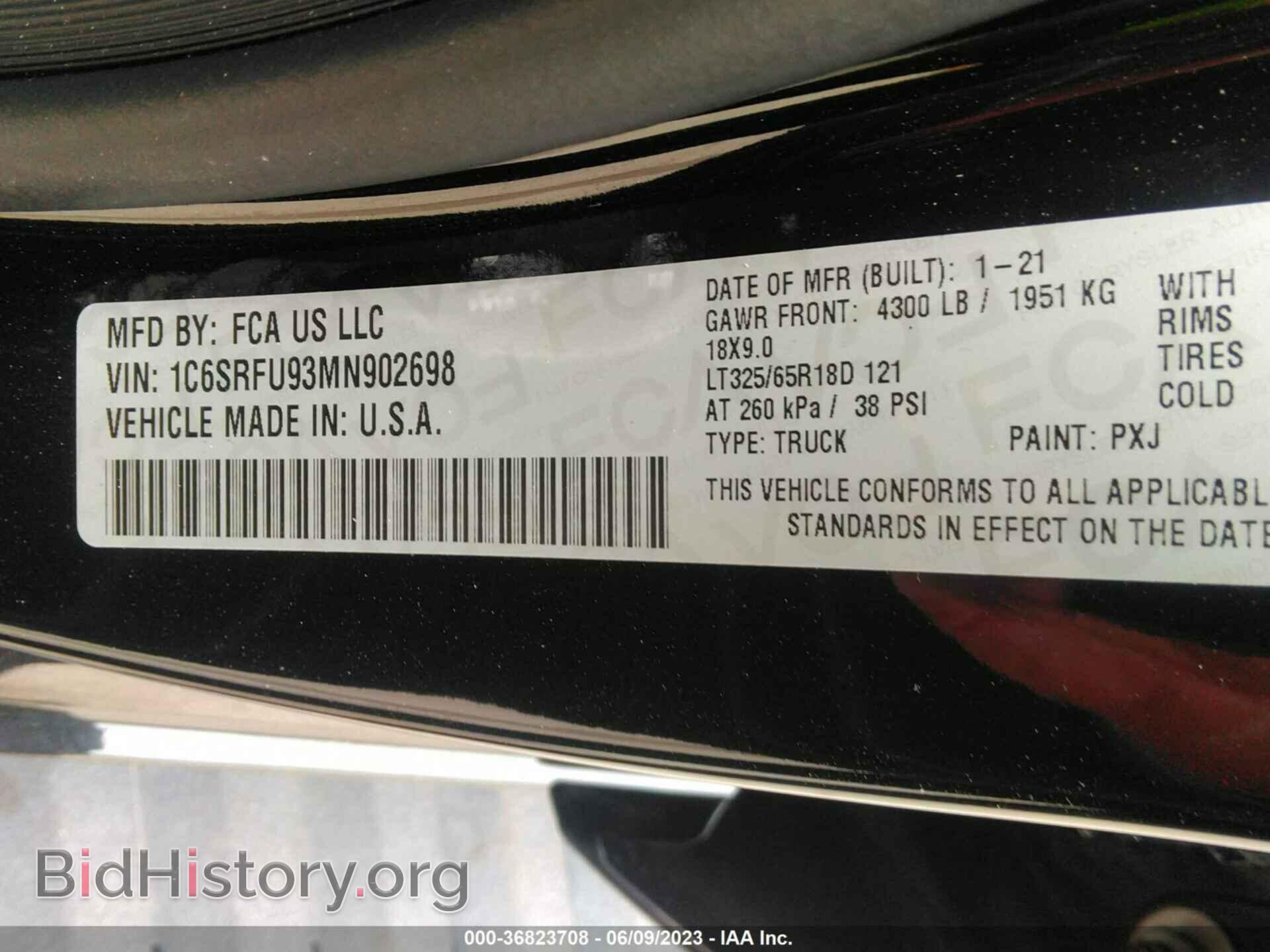 2021 RAM 1500 - VIN: 1C6SRFU93MN902698 - Photo 9