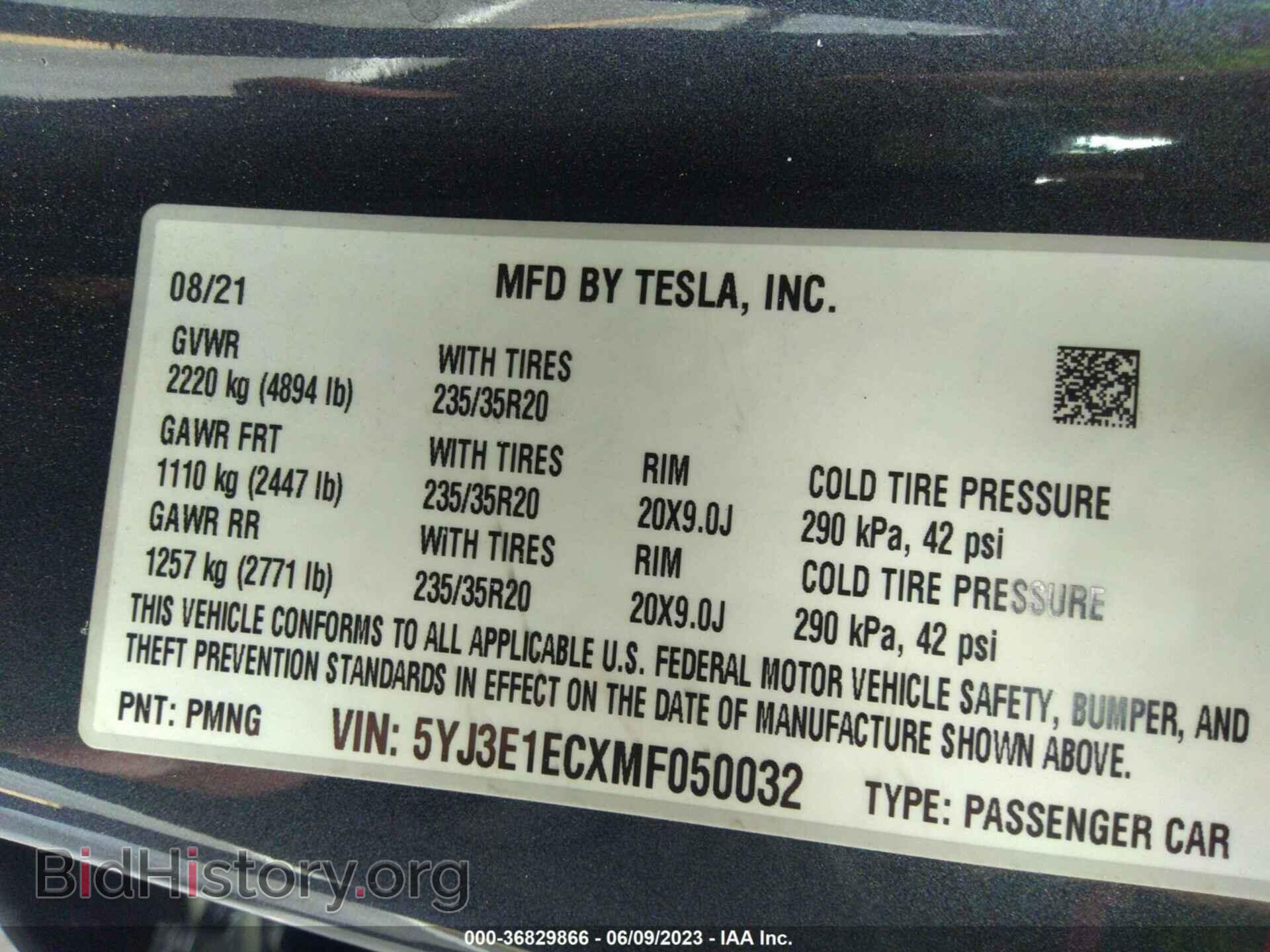 2021 TESLA MODEL 3 - VIN: 5YJ3E1ECXMF050032 - Photo 9