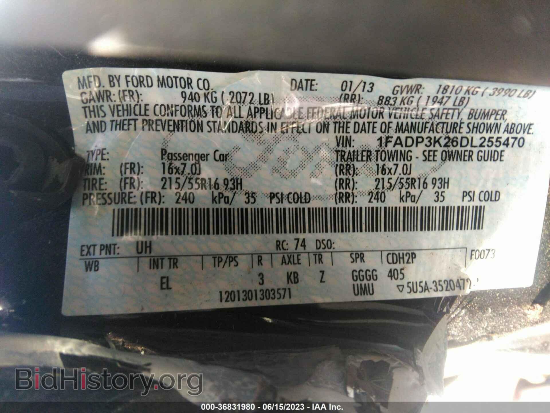 2013 FORD FOCUS - VIN: 1FADP3K26DL255470 - Фото 9